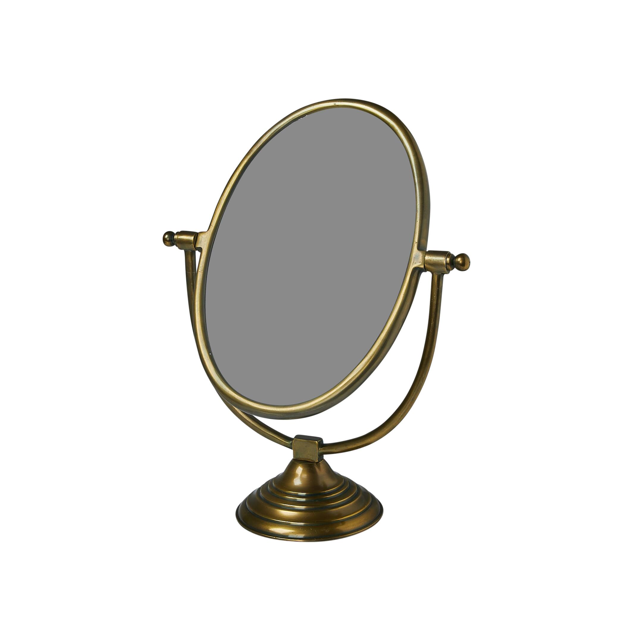 Hello Honey&#xAE; Brass Finish Framed Mirror on Swivel Stand