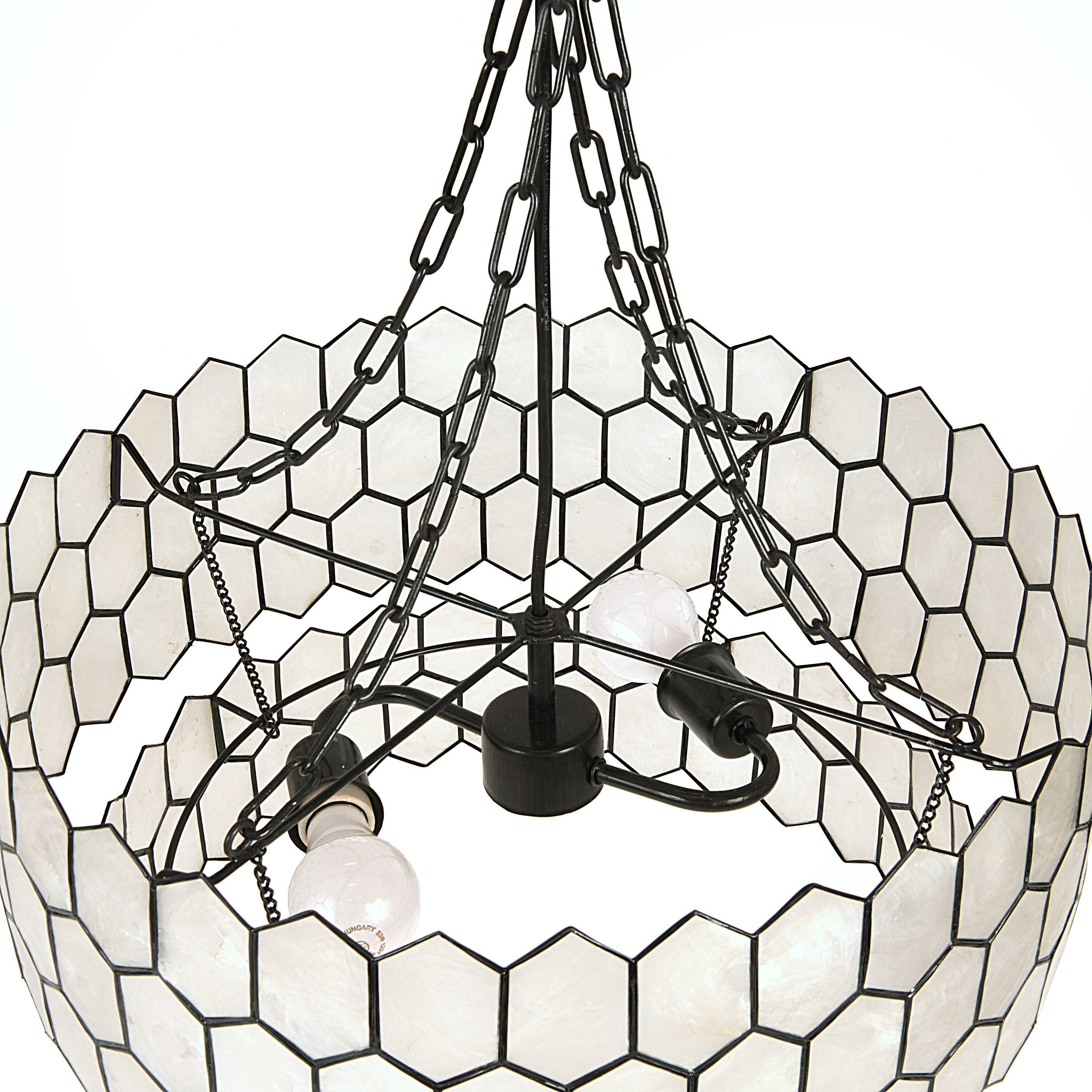 Hello Honey&#xAE; Capiz 2-Tier Honeycomb Chandelier