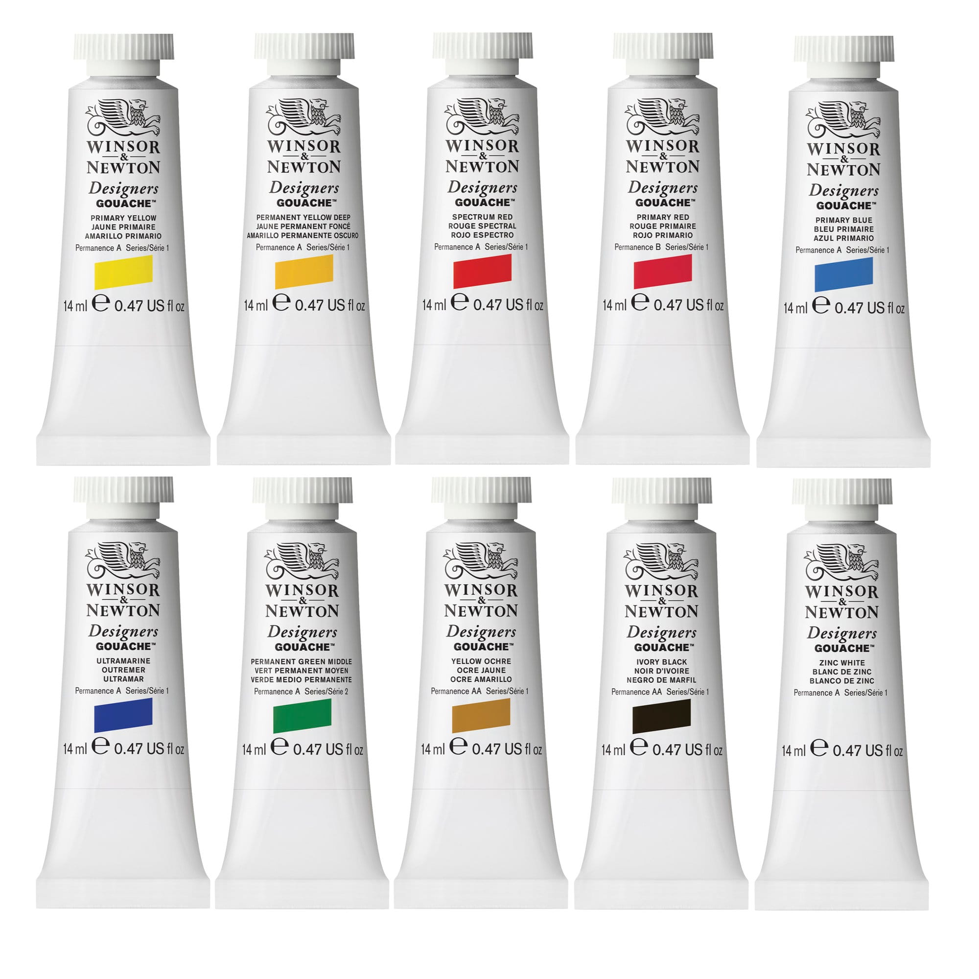 Winsor & Newton® Designers Gouache Introductory 10 Tube Set - 14ml