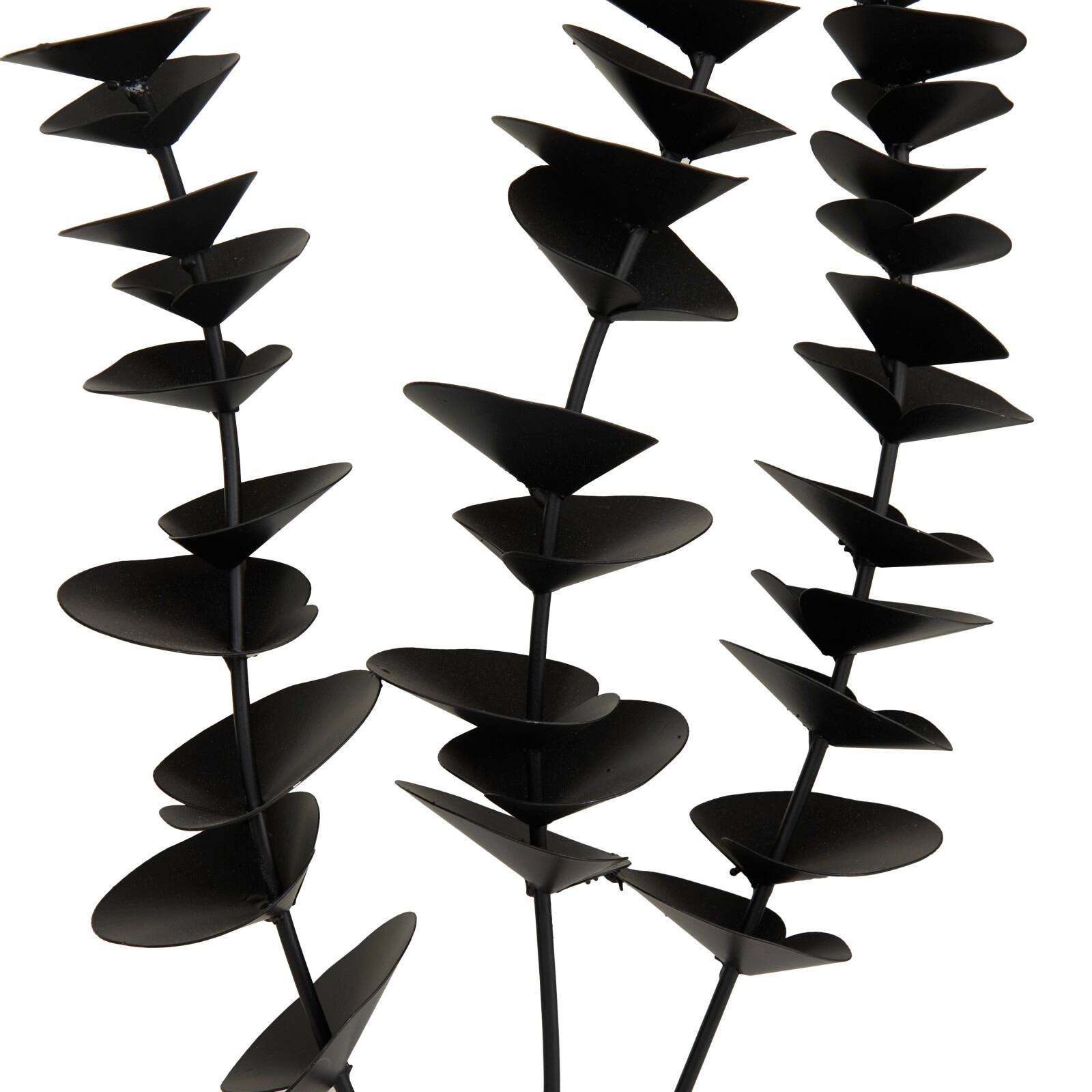 Black Metal Contemporary Floral Sculpture 18" x 9" x 4"