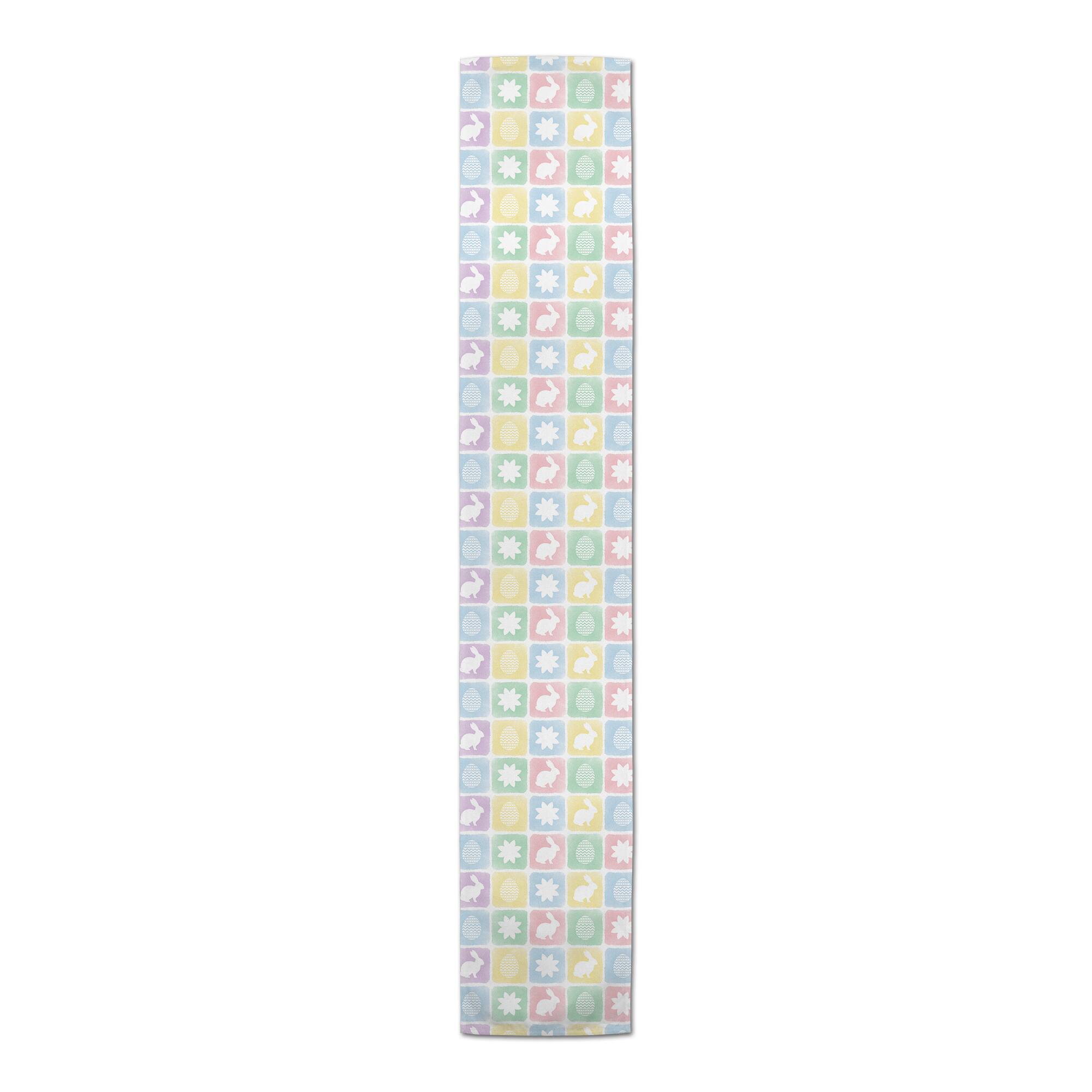 Easter Block Pattern 16&#x22; x 90&#x22; Poly Twill Table Runner