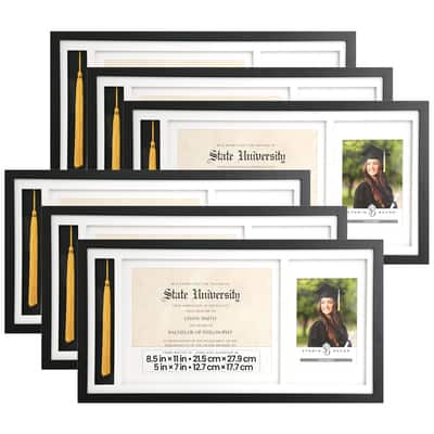 Buy in Bulk - 6 Pack: Black Graduation Certification & Tassel 5" x 7" Frame by Studio Décor® | Michaels