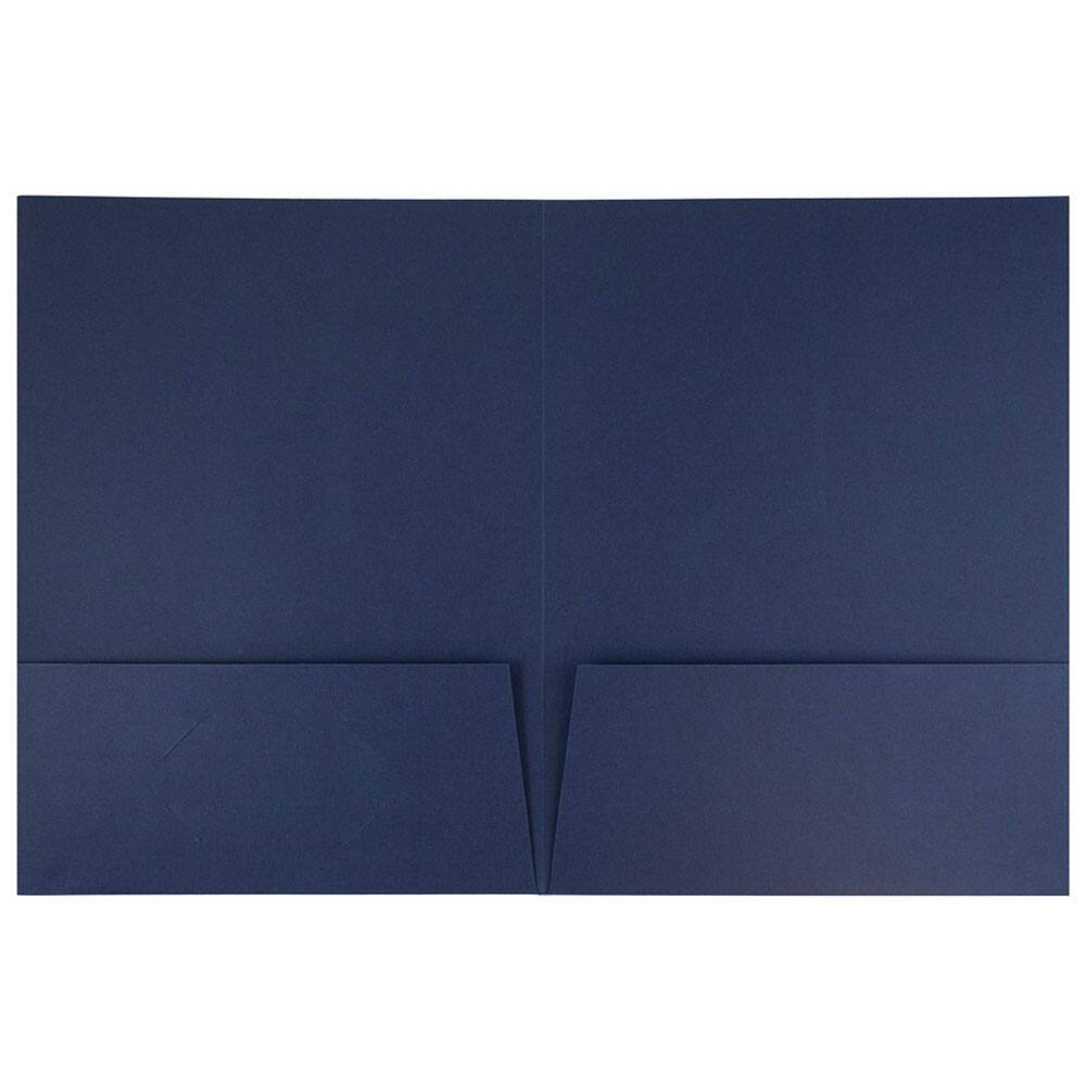 JAM Paper Navy Blue 2-Pocket Textured Linen Business Folders, 50ct.