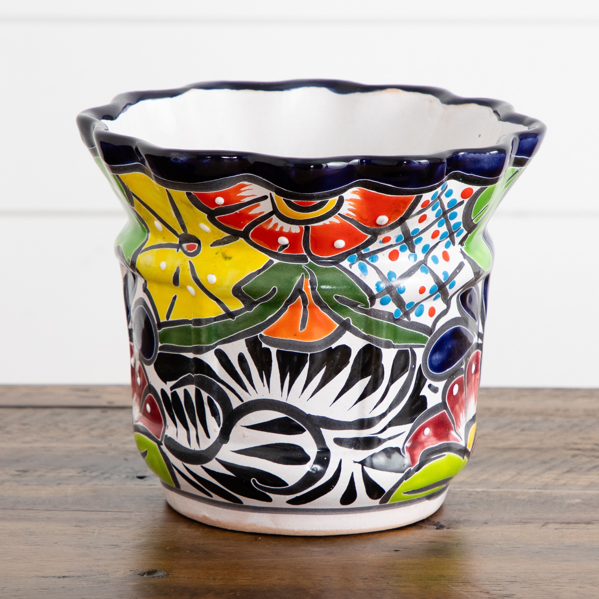 8" Handmade Mexican Talavera Ceramic Planter