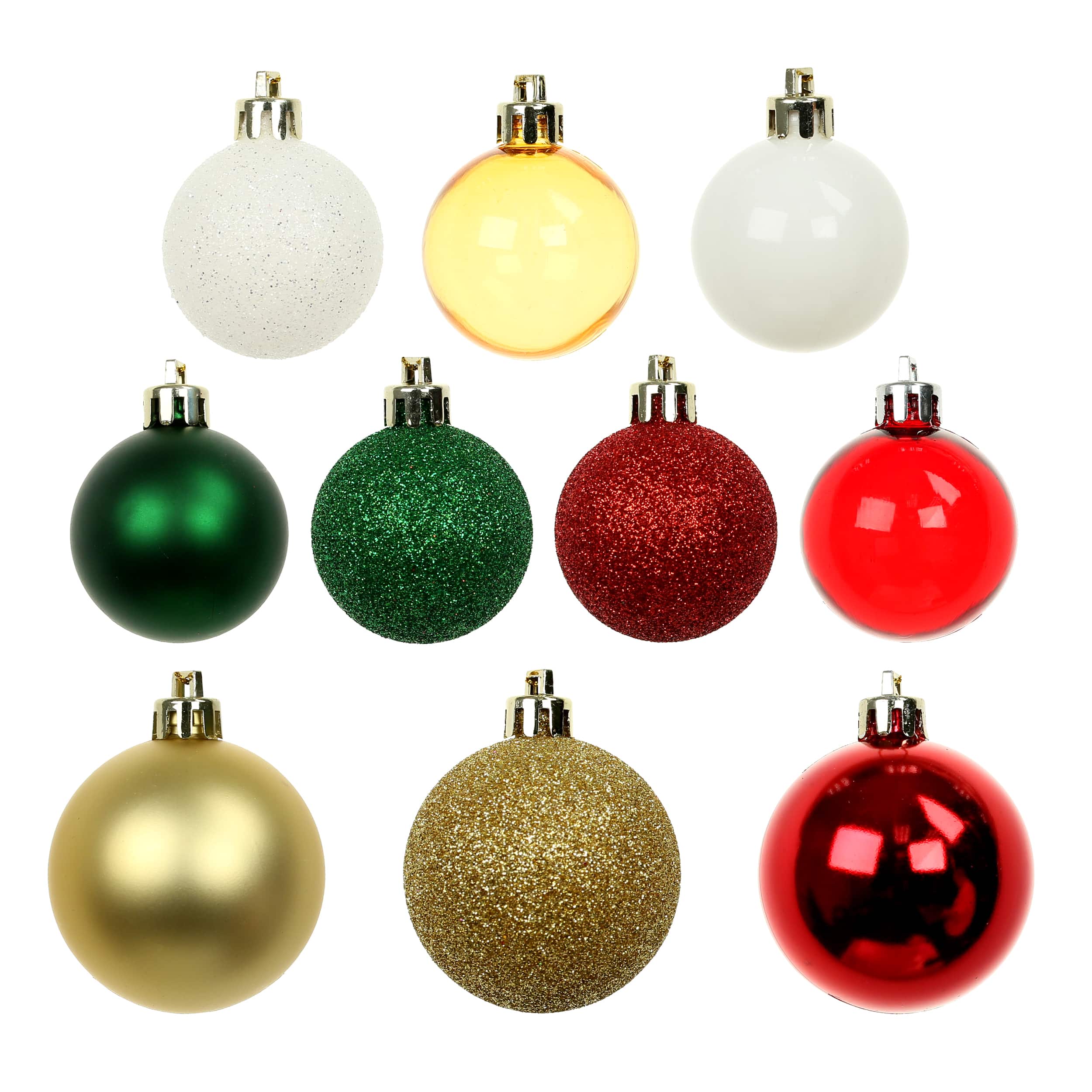 80 Pack Red, Green &#x26; Gold Glitter Shatterproof Ornaments by Ashland&#xAE;