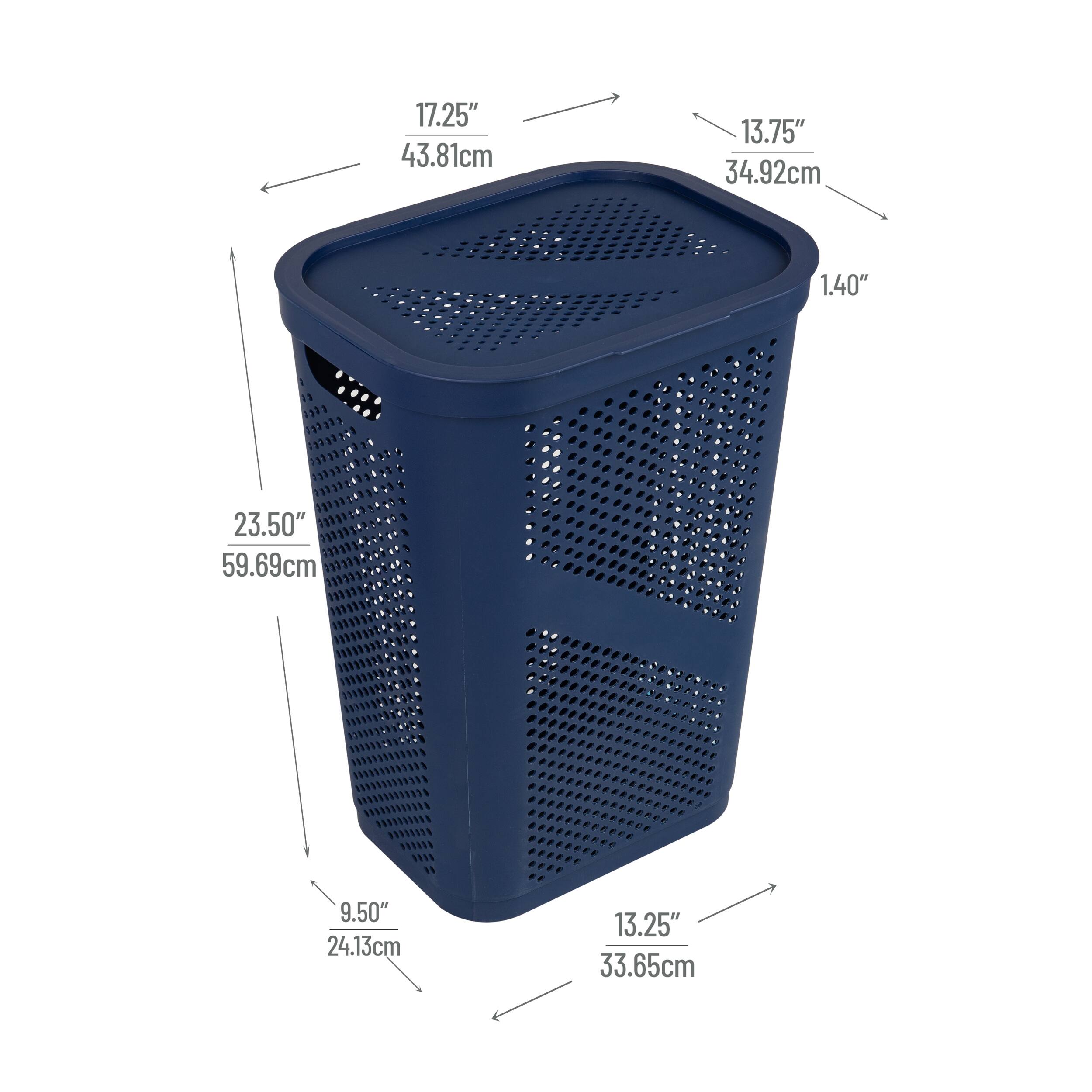 Mind Reader 17" x 24" Slim Plastic Laundry Hamper