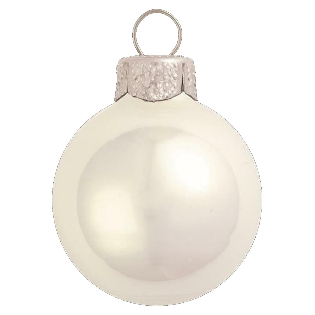 Whitehurst 40ct. 1.25&#x22; White Polar Pearl Glass Ball Ornaments