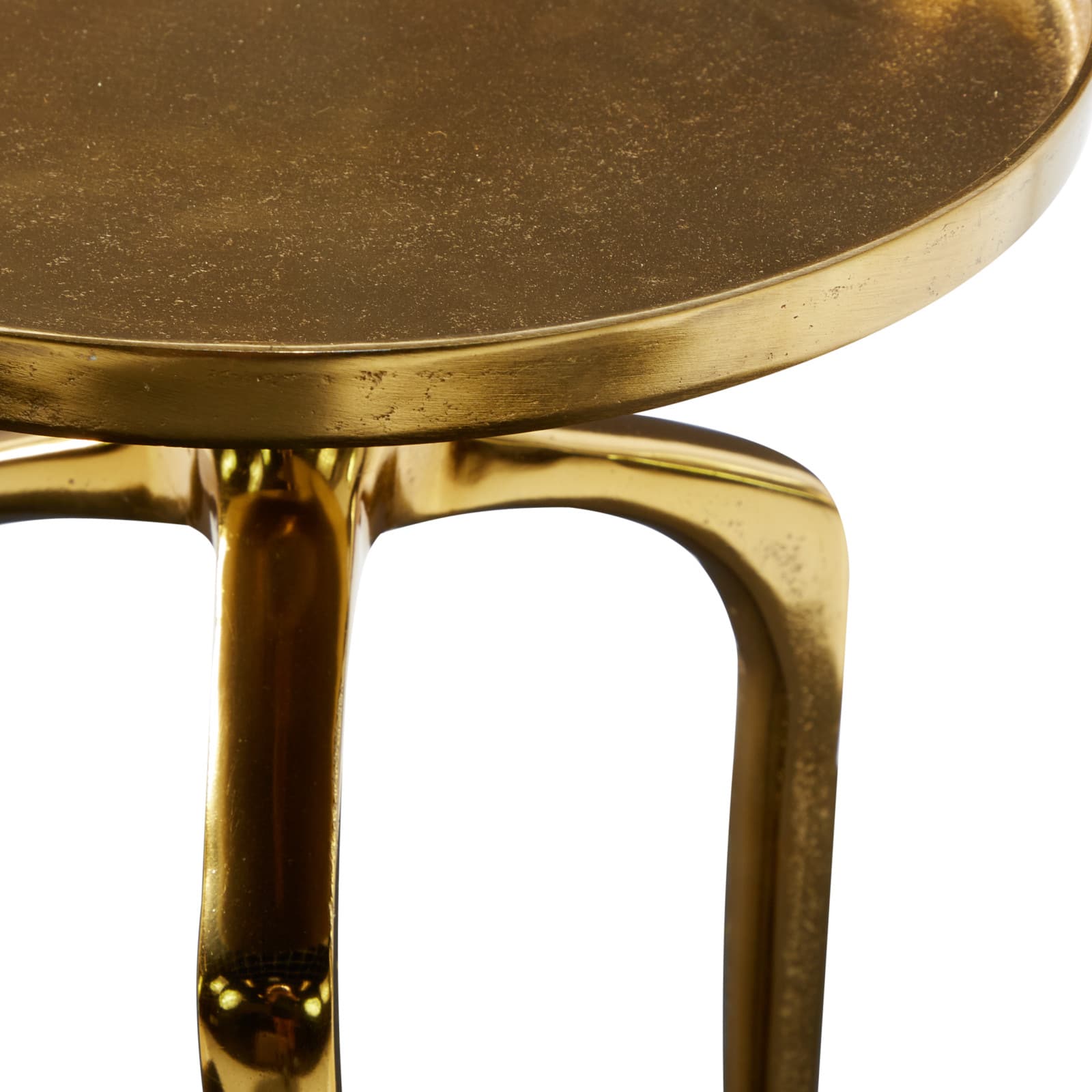 22" Gold Aluminum Contemporary Accent Table