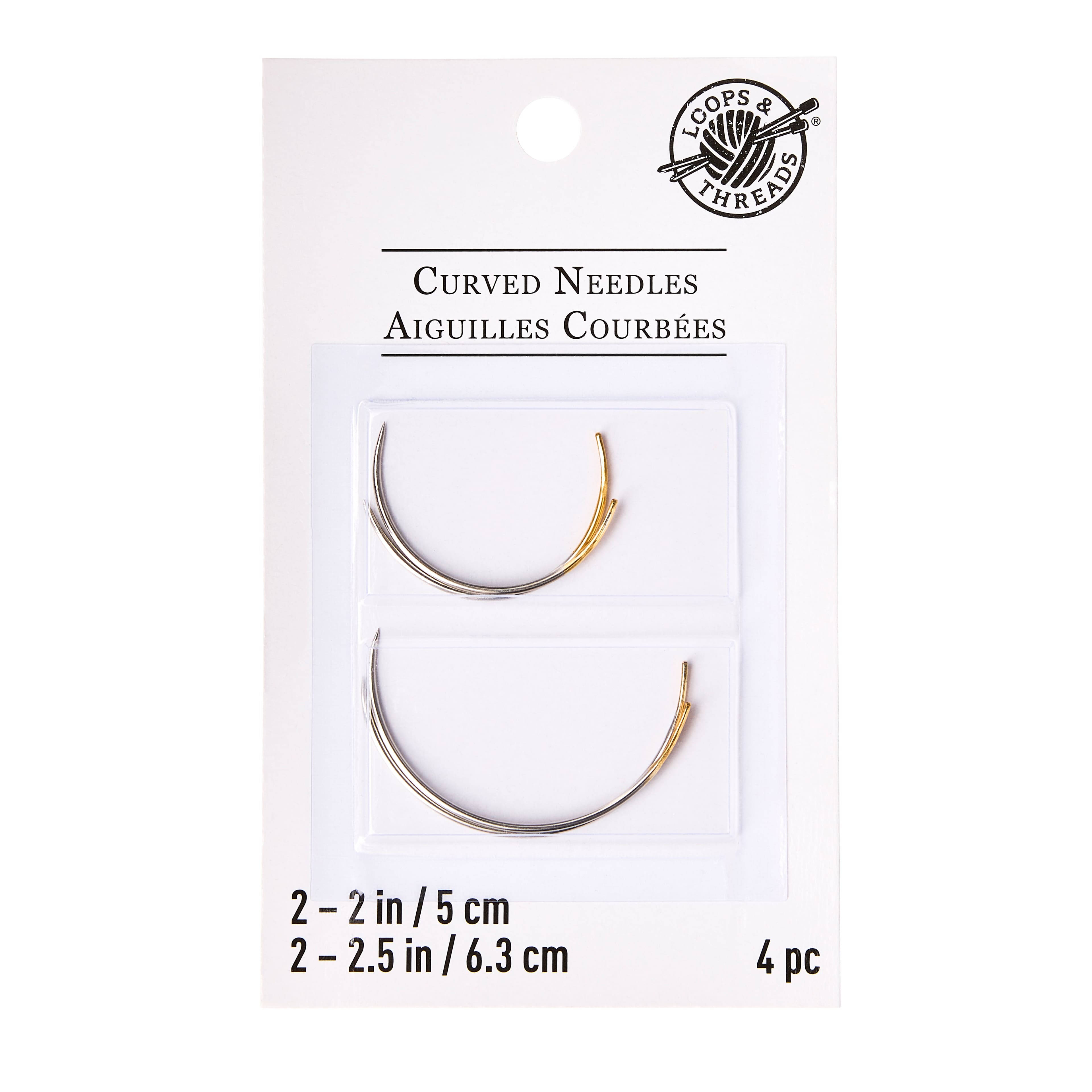 12 Packs: 4 ct. (48 total) Curved Gold Eye Needles by Loops & Threads™