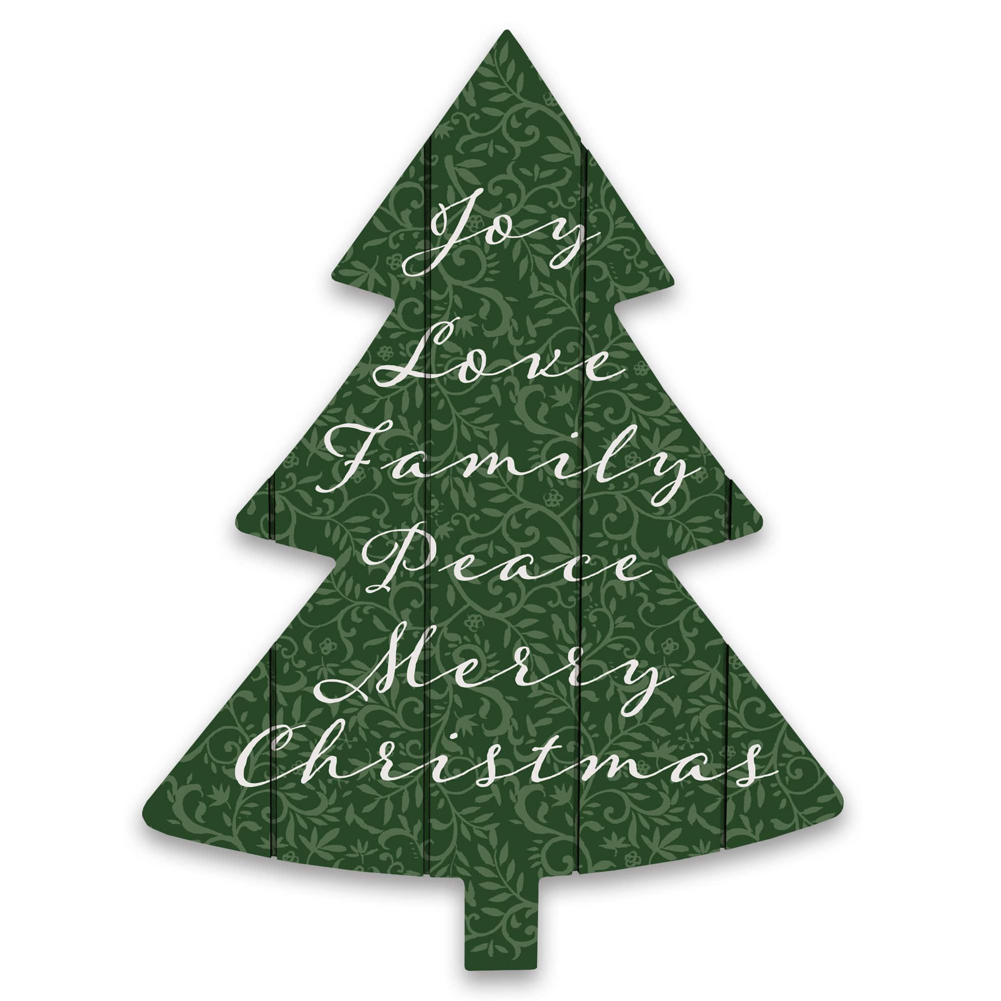 Christmas Words Tree Shaped Wood Pallet Wall Art