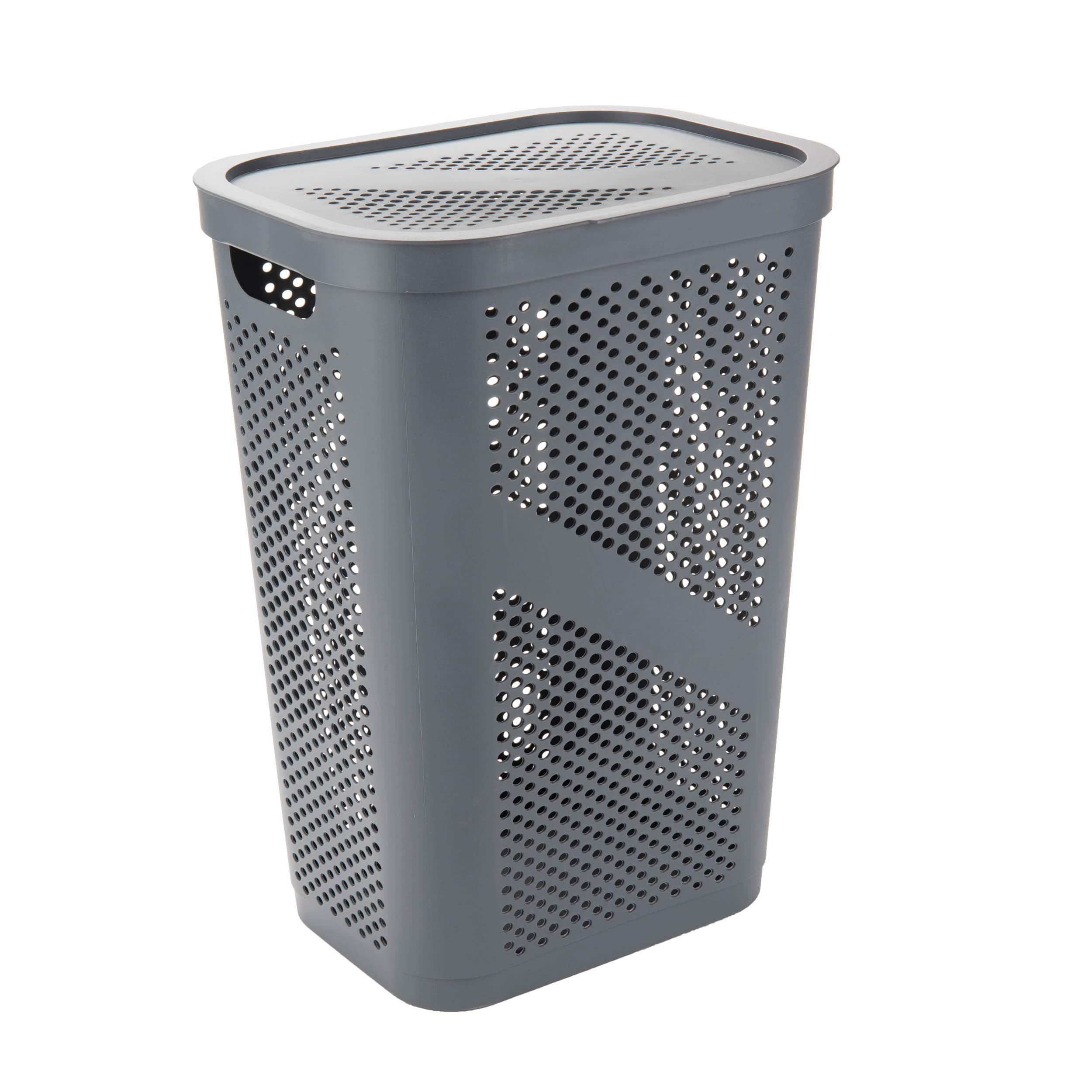 Mind Reader 60L Perforated Plastic Laundry Hamper with Lid