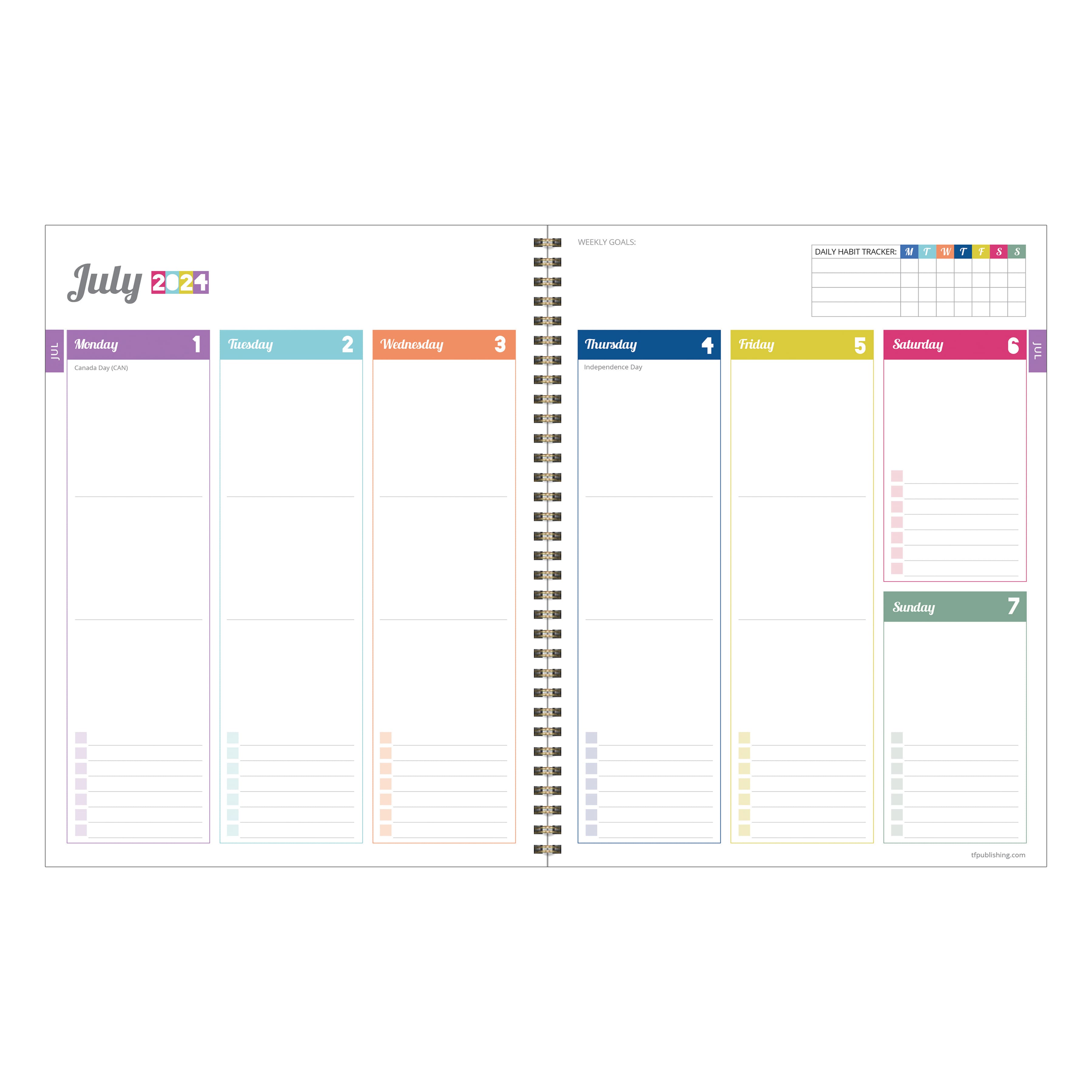 TF Publishing 2024 - 2025 Pretty Parrot Large Spiral Planner