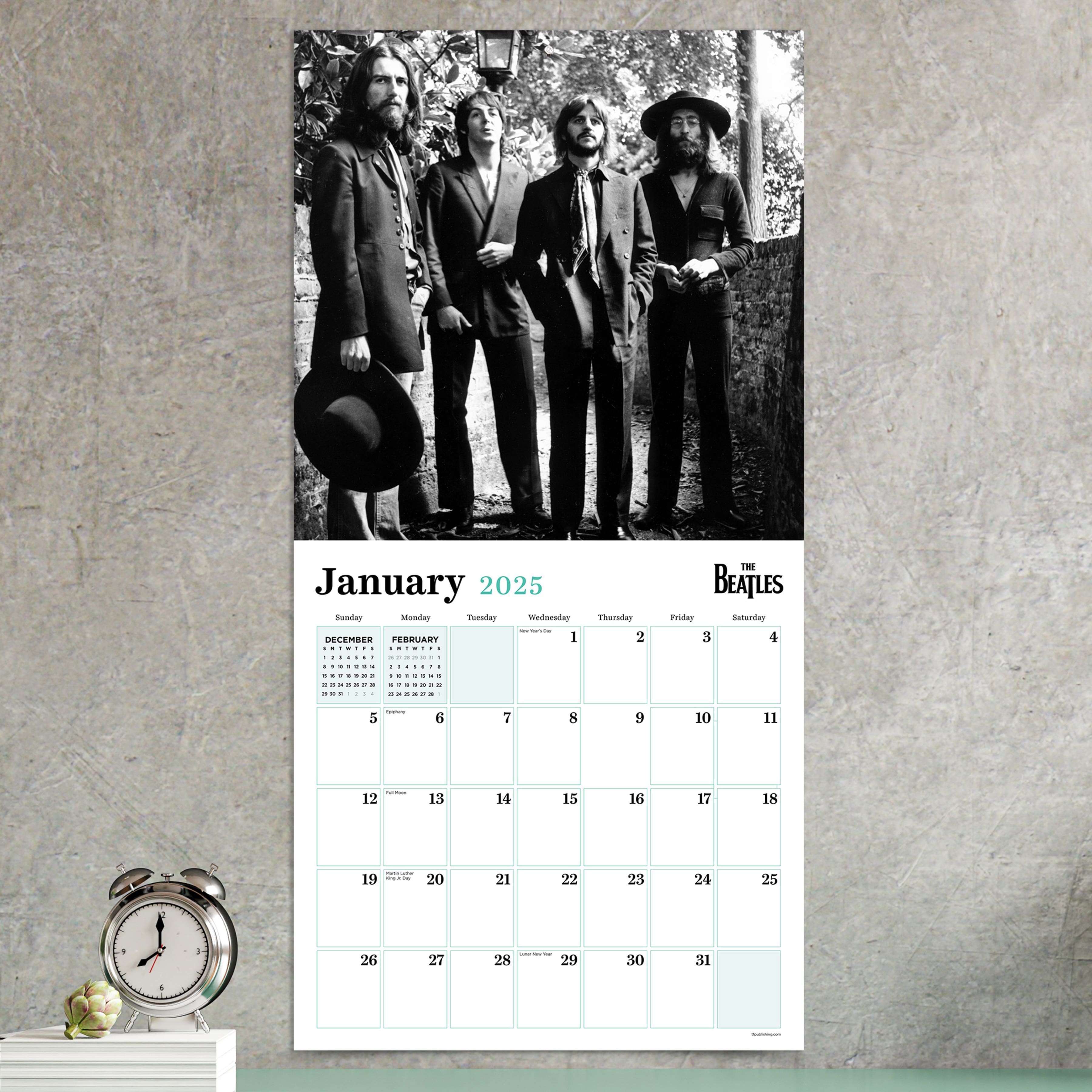 TF Publishing 2025 The Beatles: British Invasion Wall Calendar