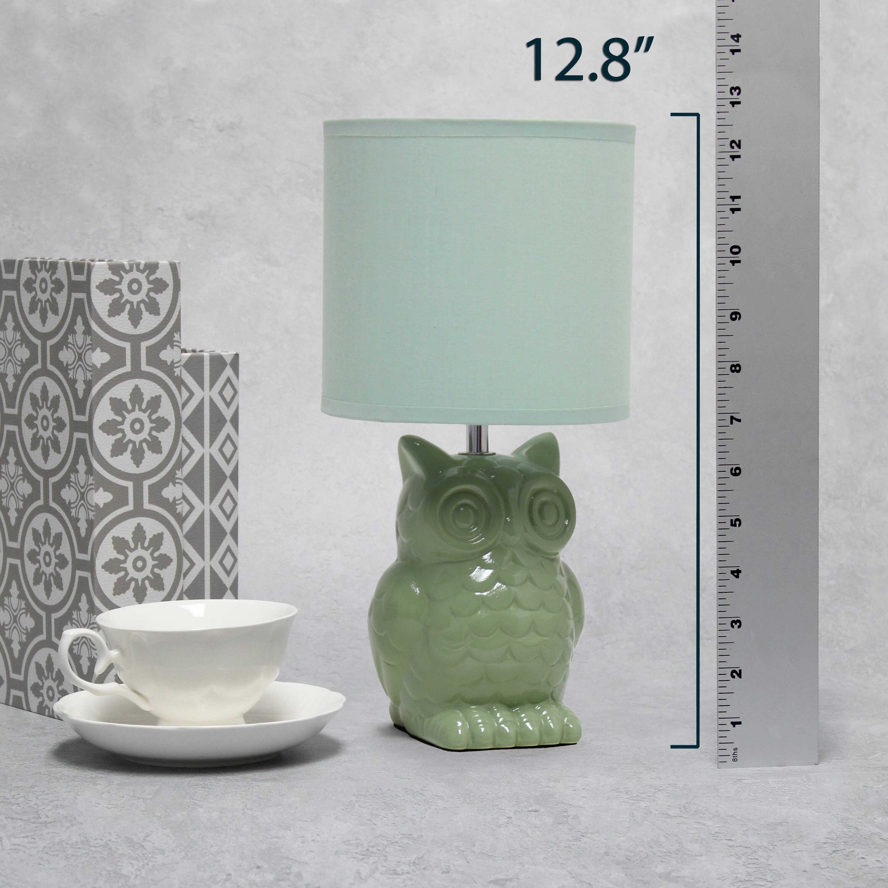 Simple Designs 13&#x22; Ceramic Owl Table Lamp