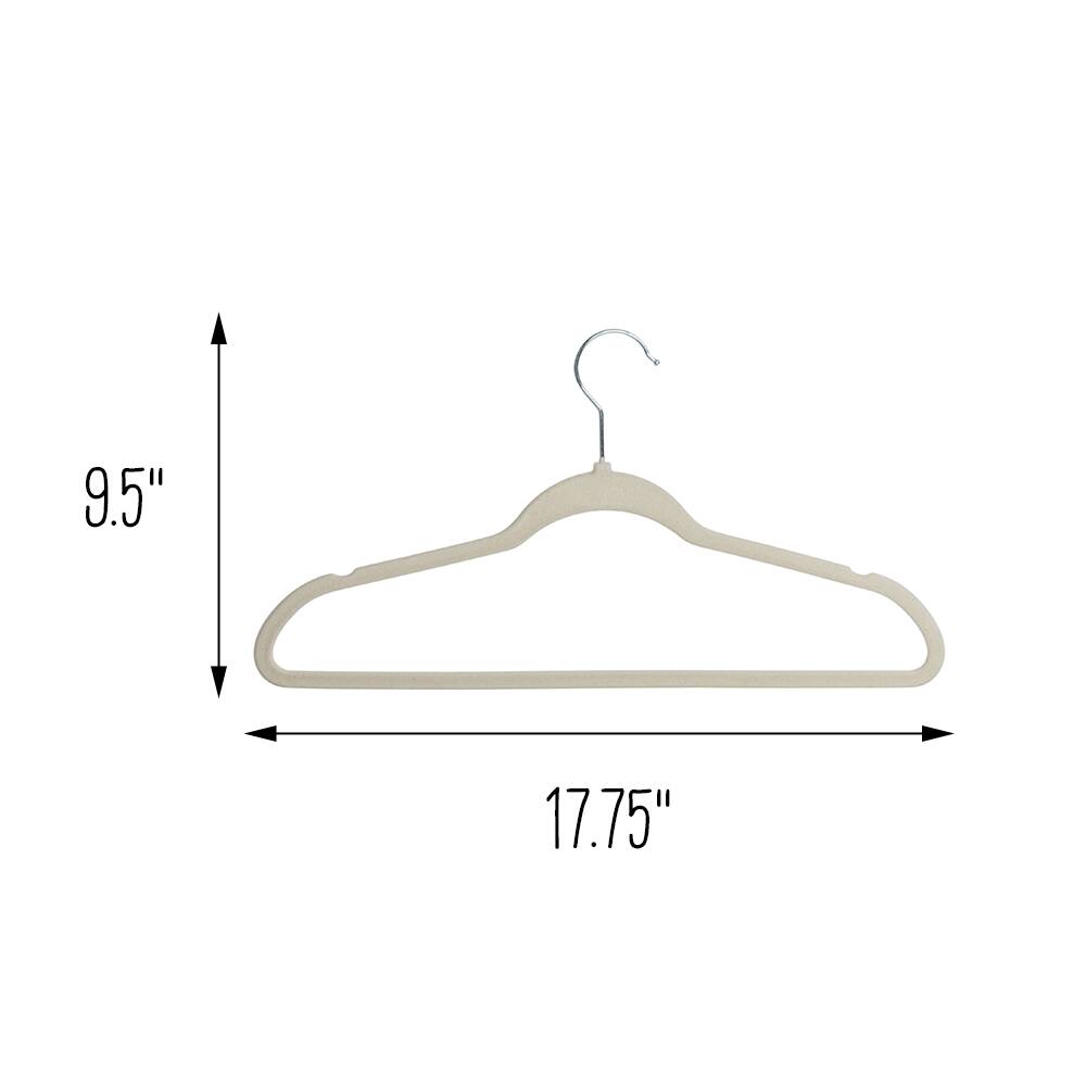 Honey Can Do Warm Gray Slim-Profile Non-Slip Velvet Hangers, 35ct.