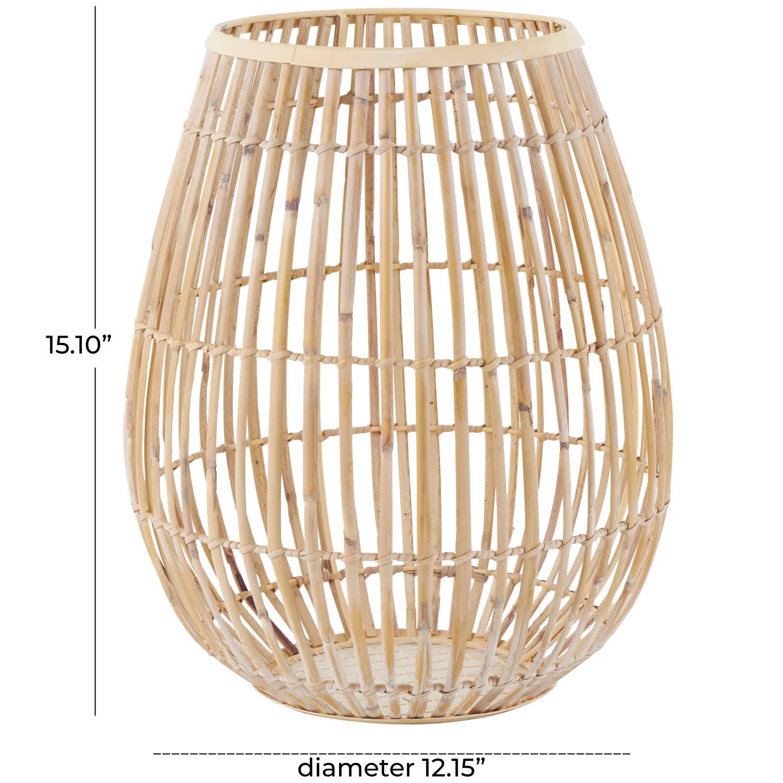 15" Bamboo Handmade Open Frame Round Vase