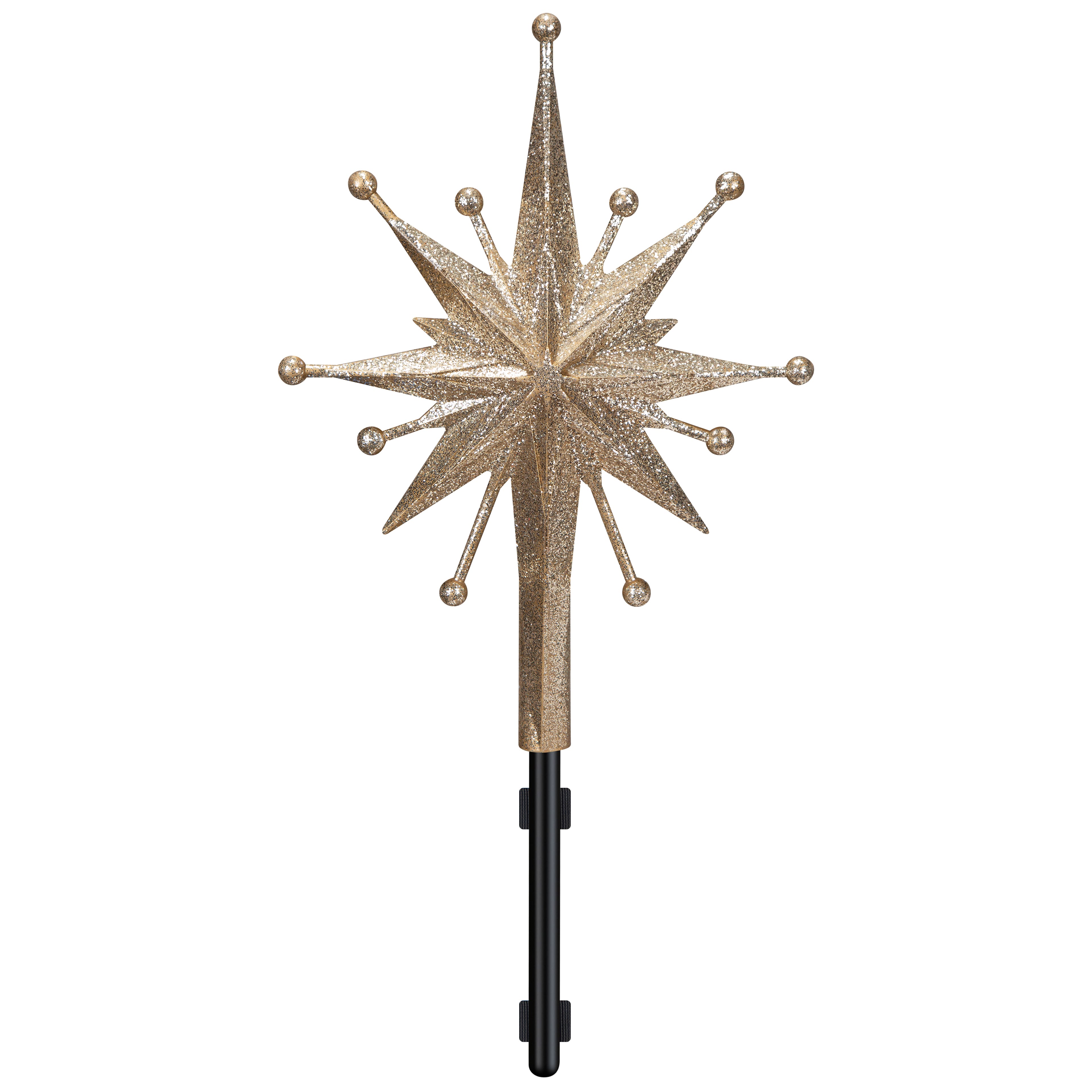 18.5&#x22; Champagne Glitter Starburst LED Projector Tree Topper by Ashland&#xAE;