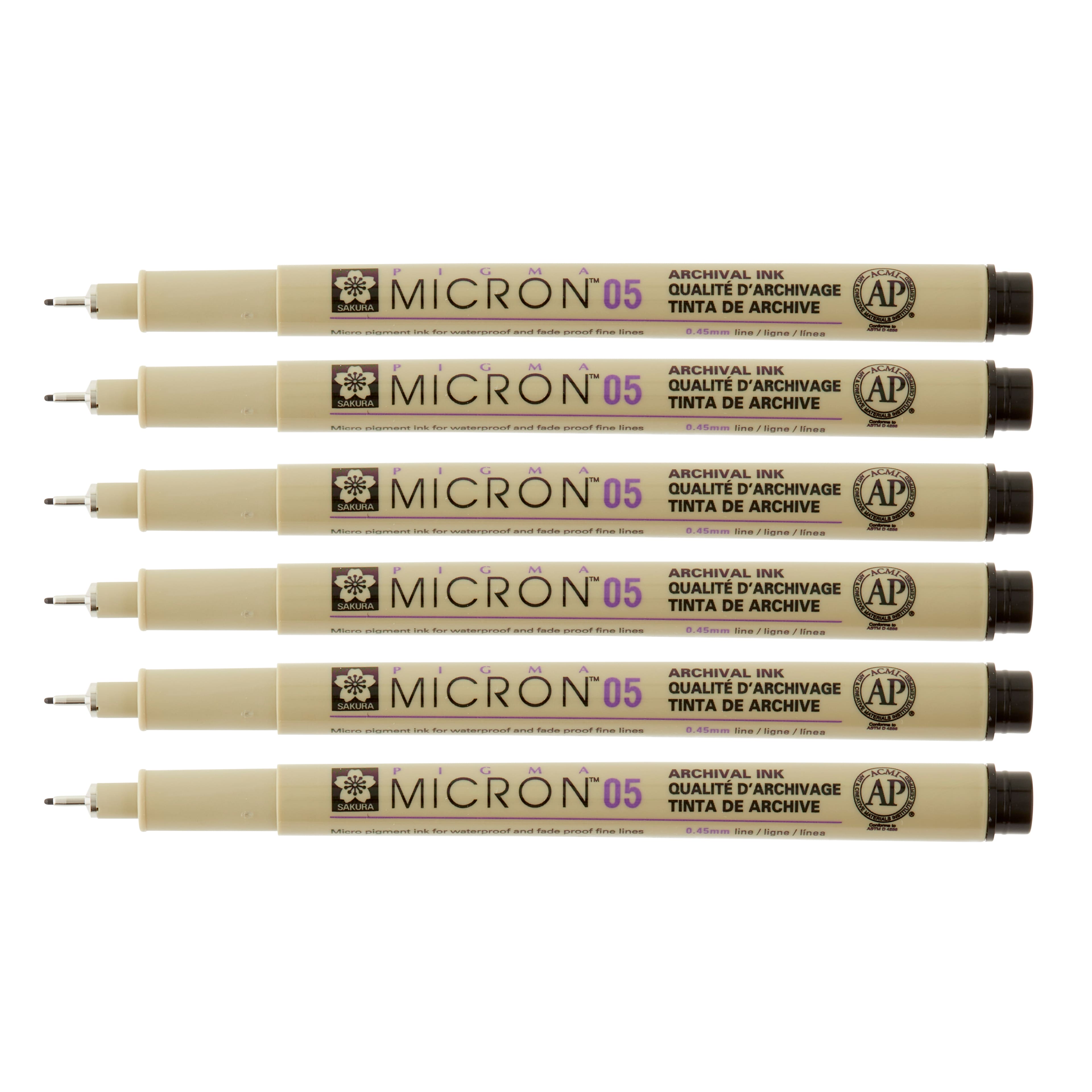 6 Packs: 6 ct. (36 total) Pigma® Micron™ 05 Fine Line Black Pens