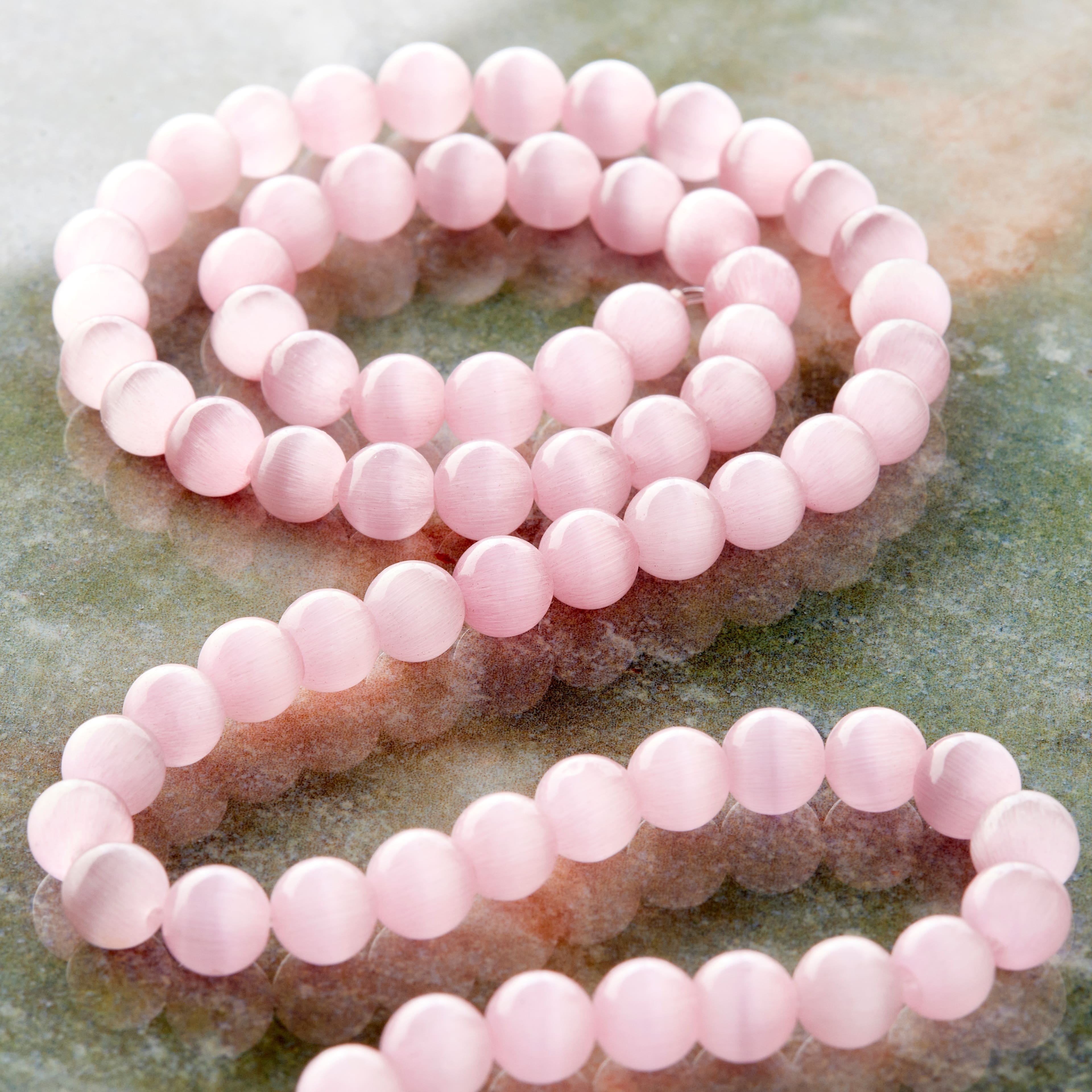 Cat's Eye Round Glass Beads, 6mm by Bead Landing™