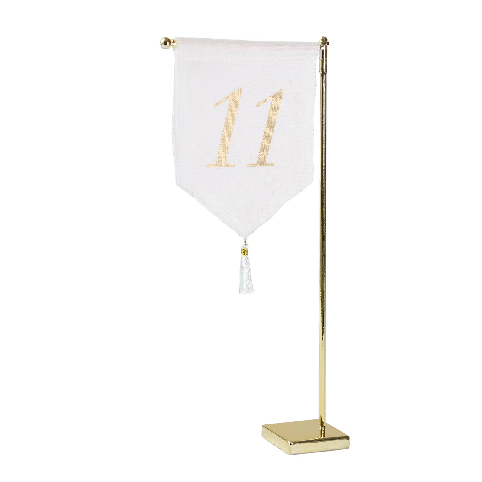 Style Me Pretty Linen Tassel Table Number in 11 | 4.5" x 6" | Michaels®