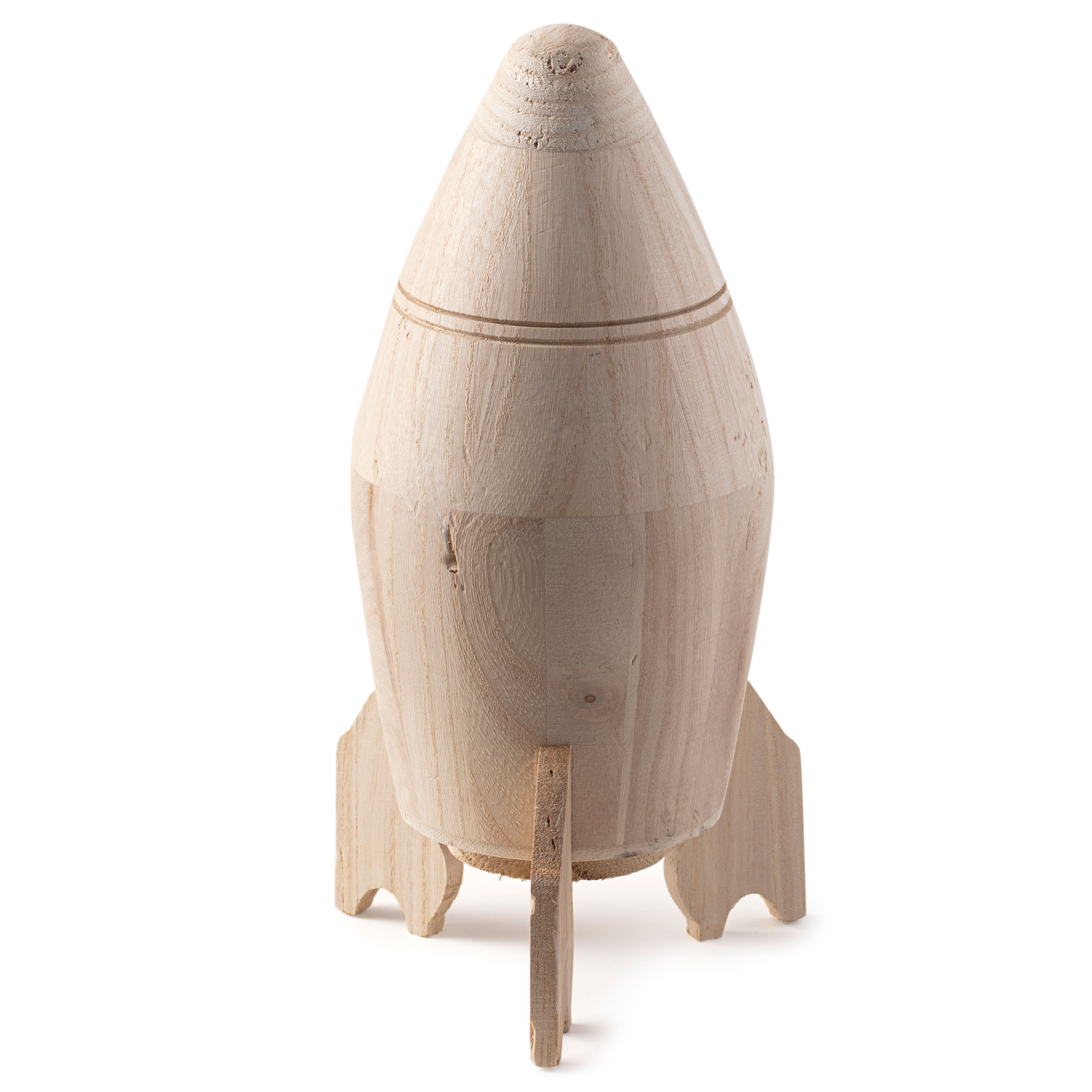 8 Pack: 10.5&#x22; Rocket Ship Wood Birdhouse by Make Market&#xAE;