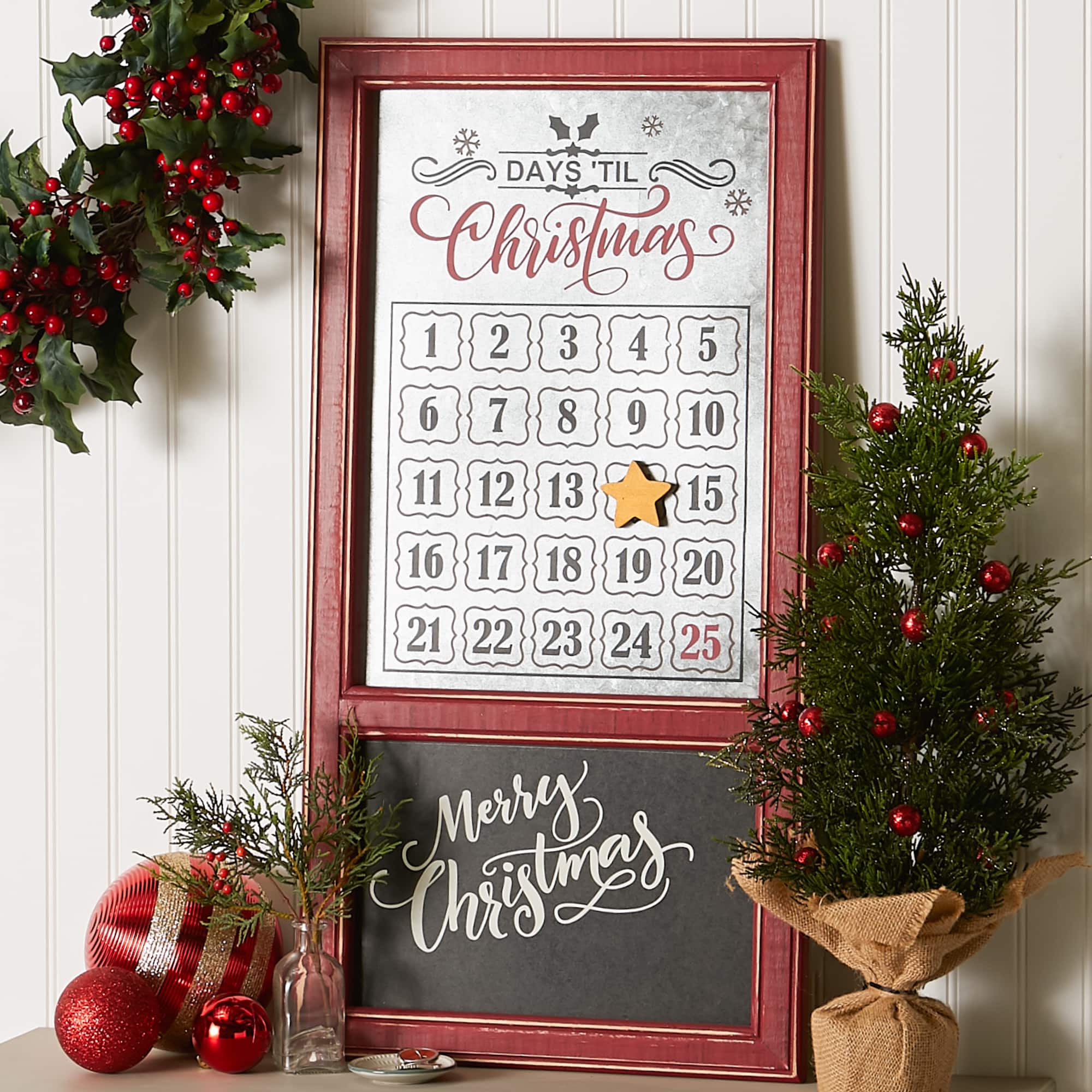 DII® Chalkboard & Galvanized Tin Days 'Til Christmas Advent Calendar