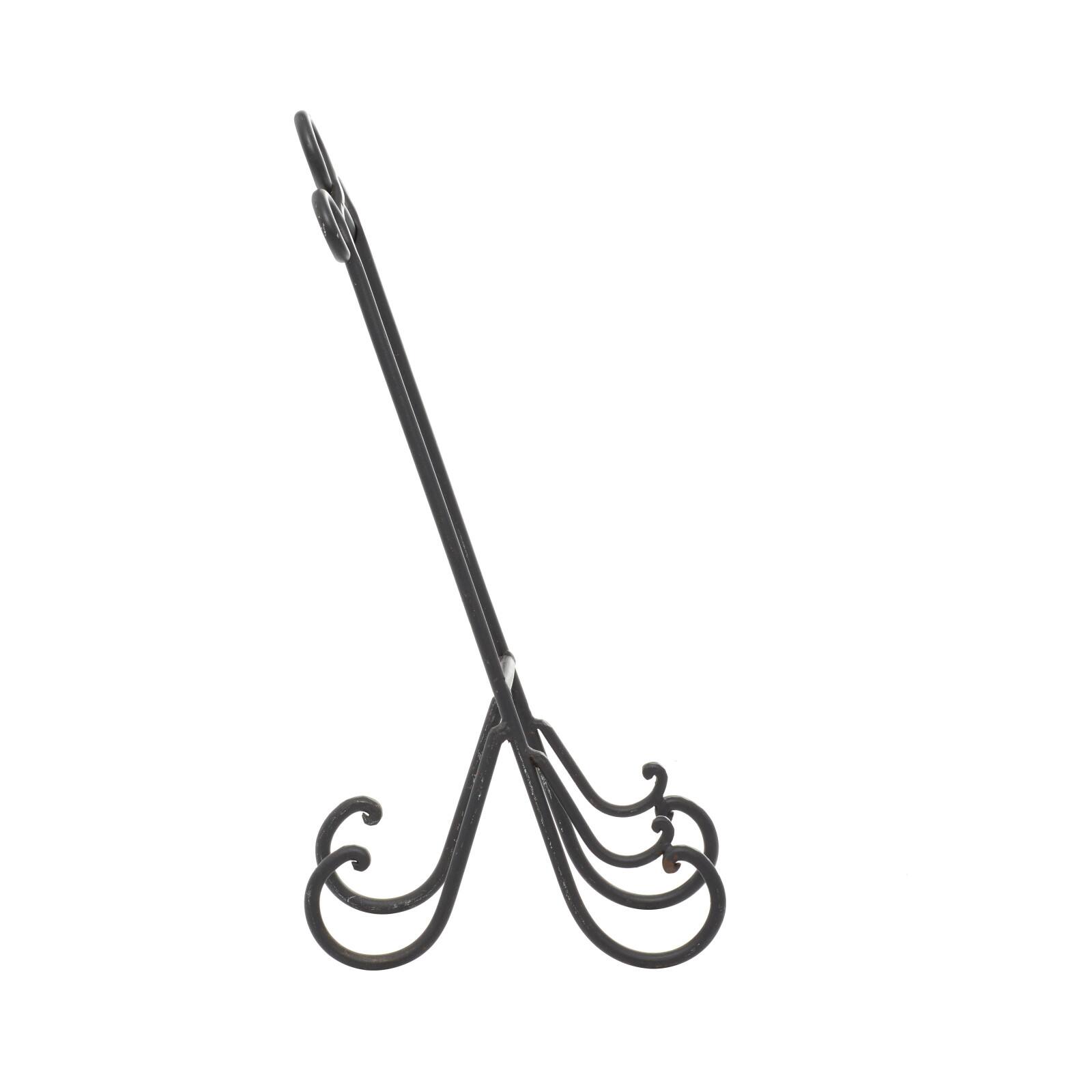 Traditional Scrolling Black Metal Easel, 19&#x22; x 6&#x22; x 9&#x22;
