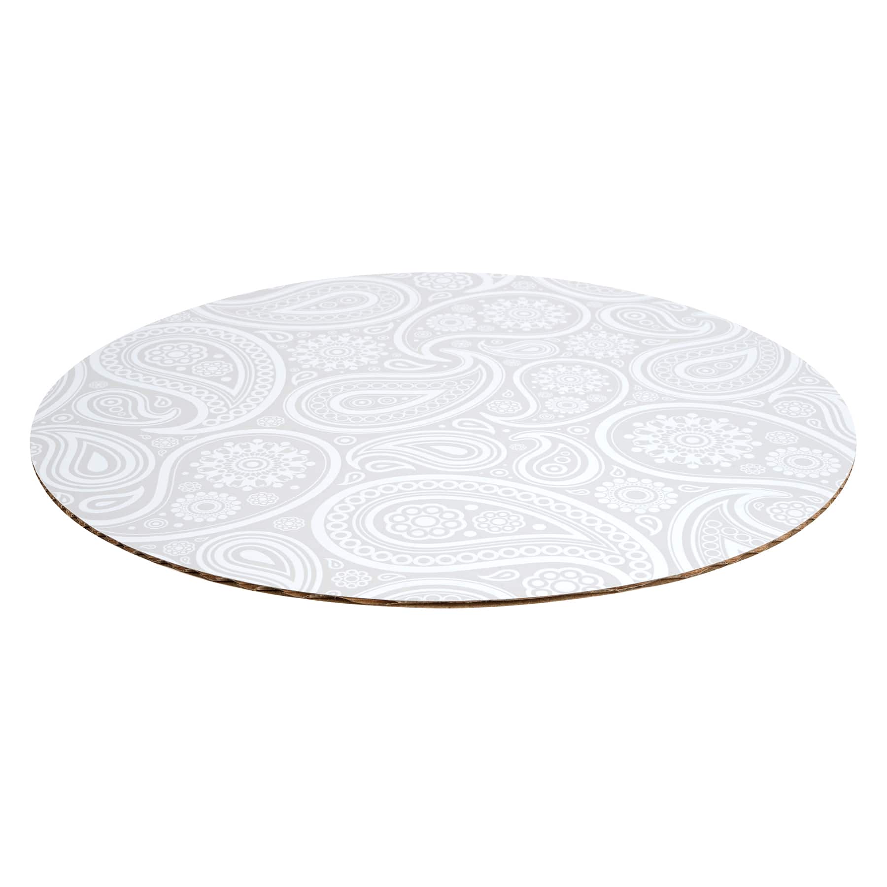 12 Packs: 3 ct. (36 total) 10&#x22; Silver Paisley Cake Boards by Celebrate It&#xAE;