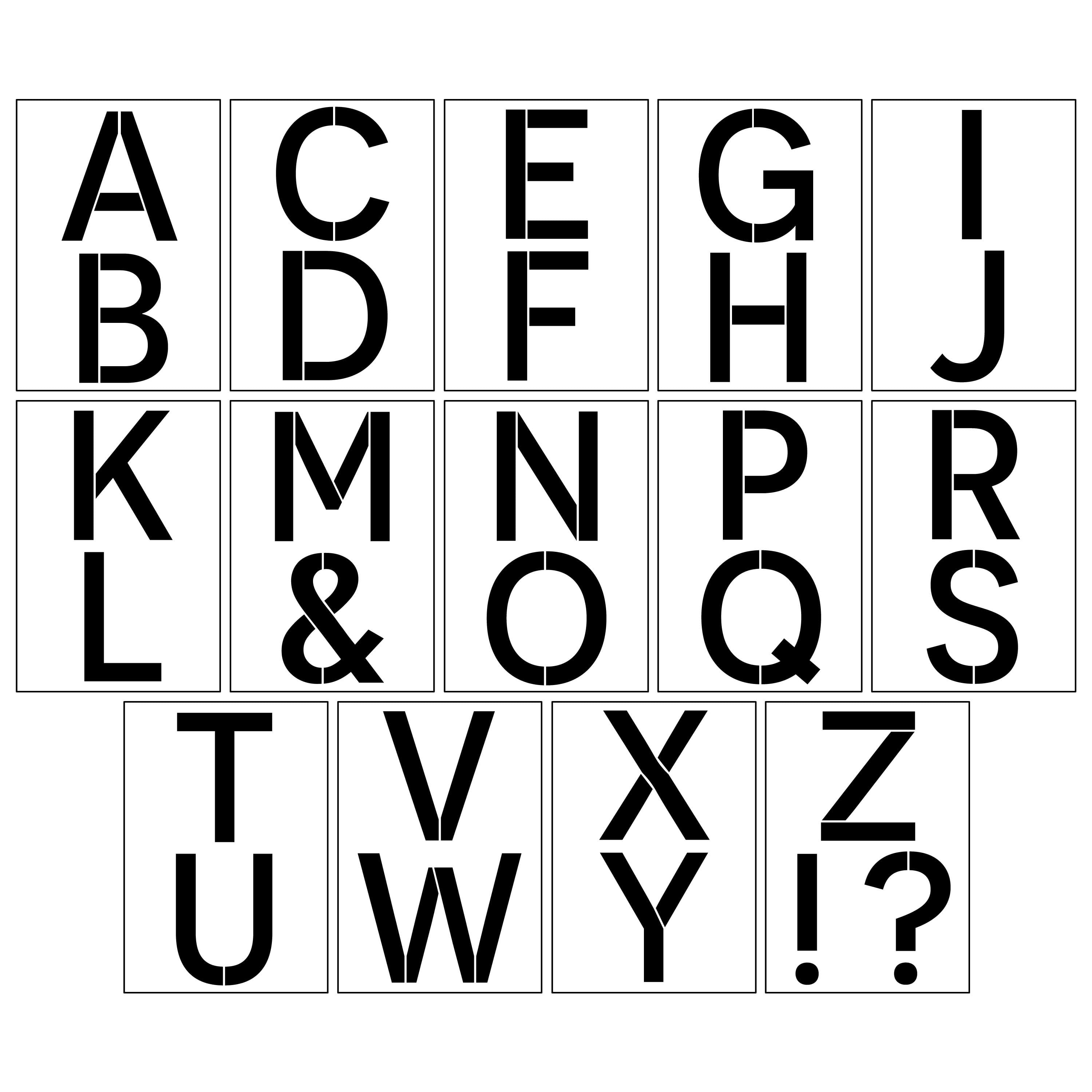 Mosaiz Letter Stencils for Painting on Wood - 42 Pcs Reusable Extra Large Alphabet Stencils in 2 Font with Signs and Number Stencils Template for