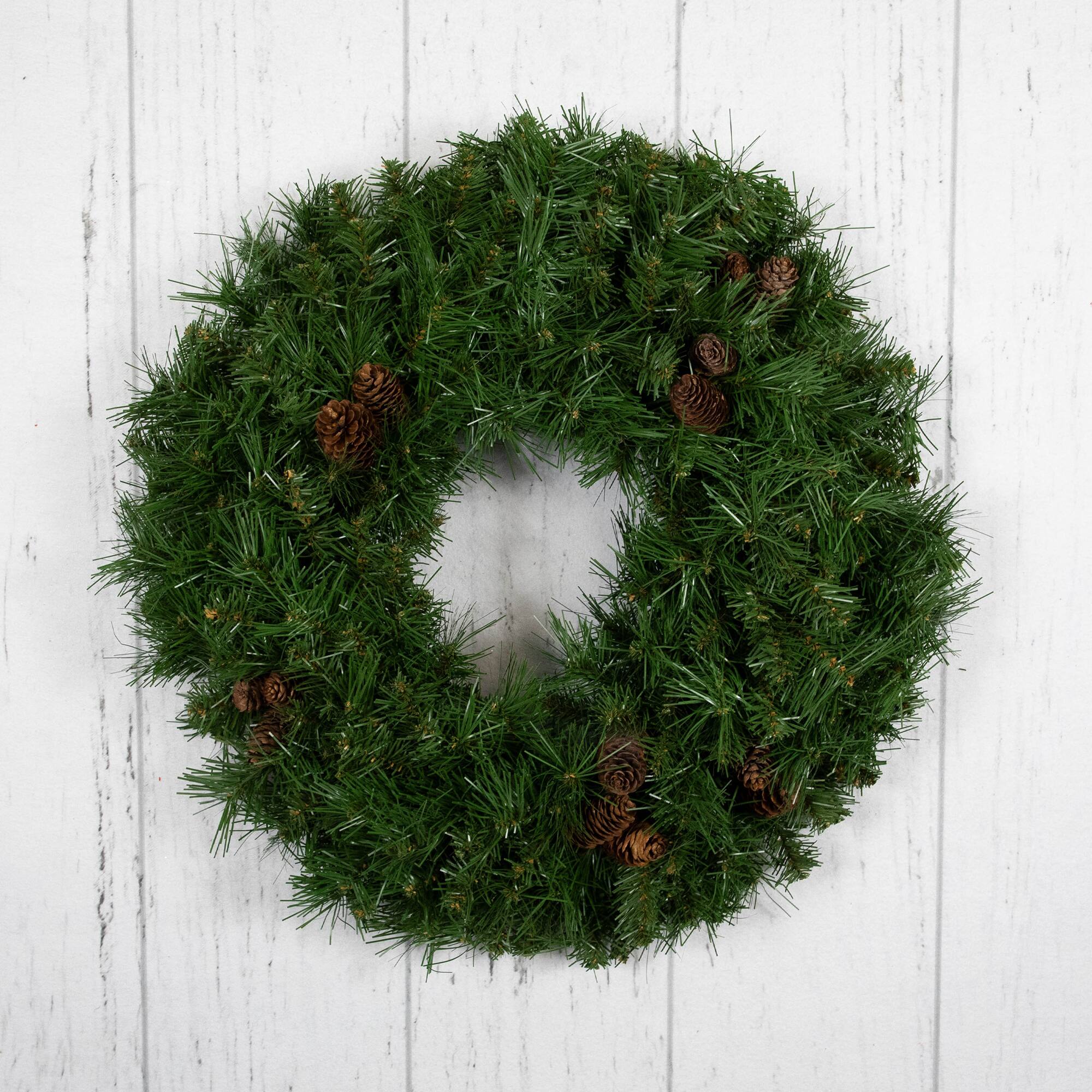 24&#x22; Dakota Red Pine Artificial Wreath with Pinecones