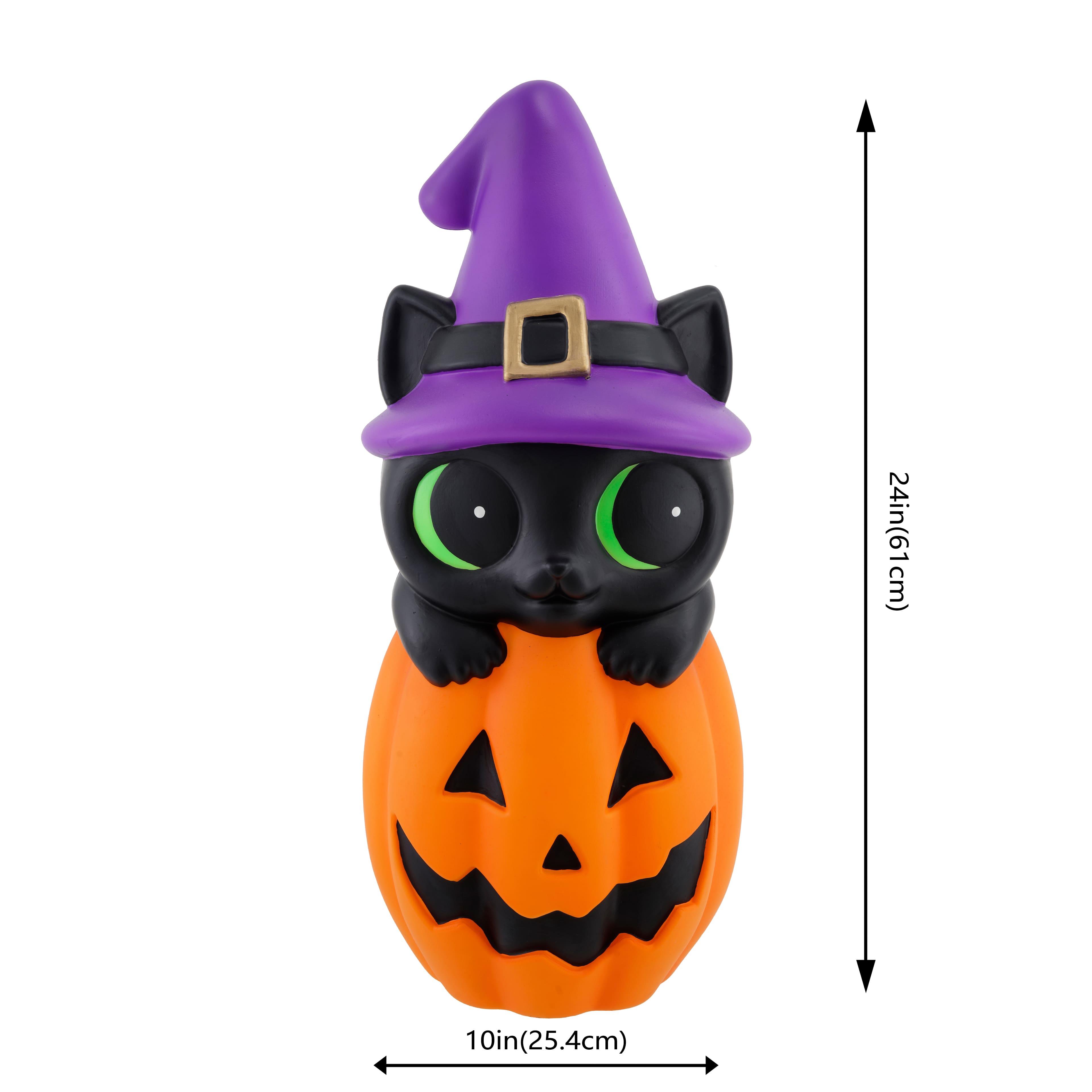 24&#x22; LED Lighted Cat &#x26; Pumpkin Blow Mold by Ashland&#xAE;