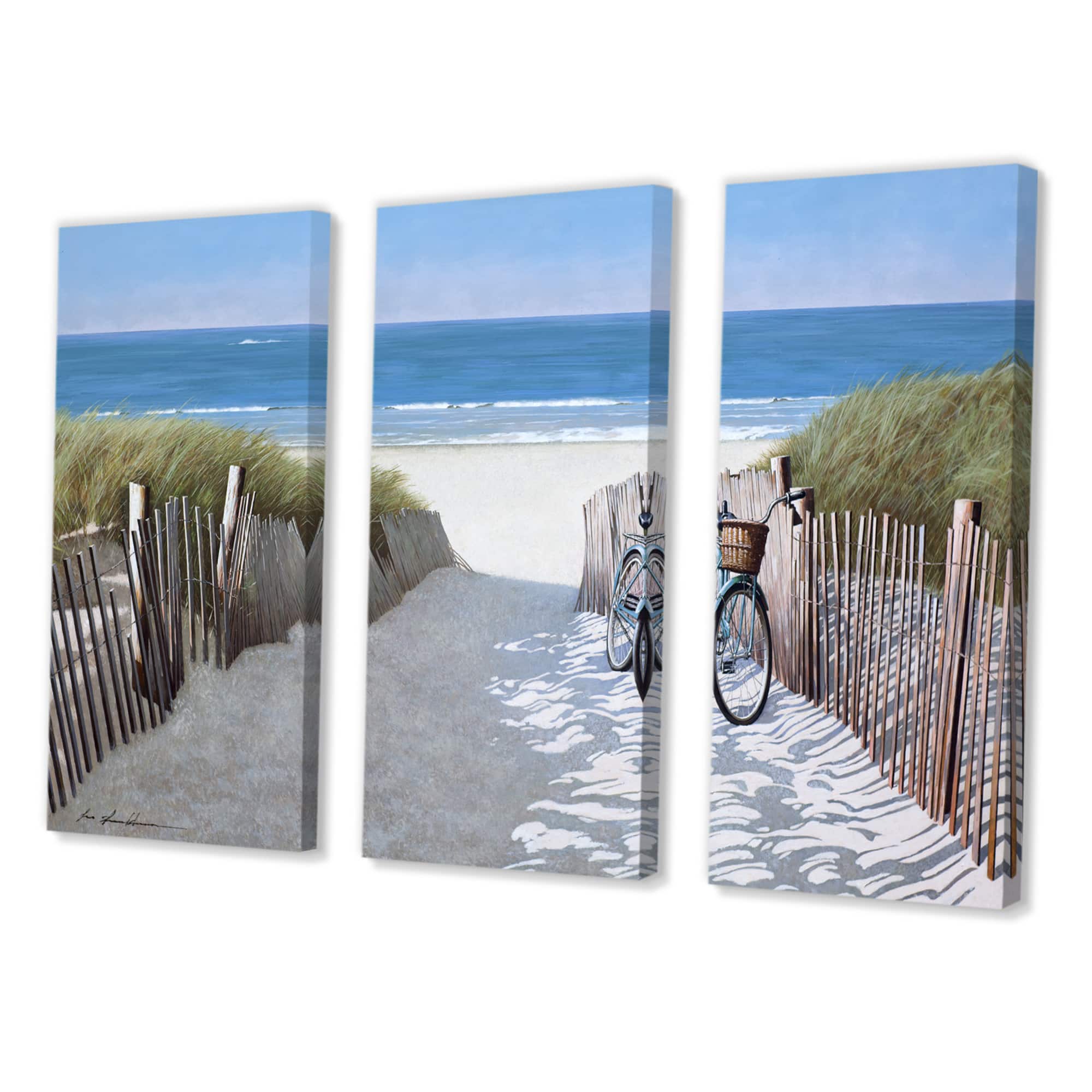 Designart - Beach Bike 2 - Beach Canvas Art Print