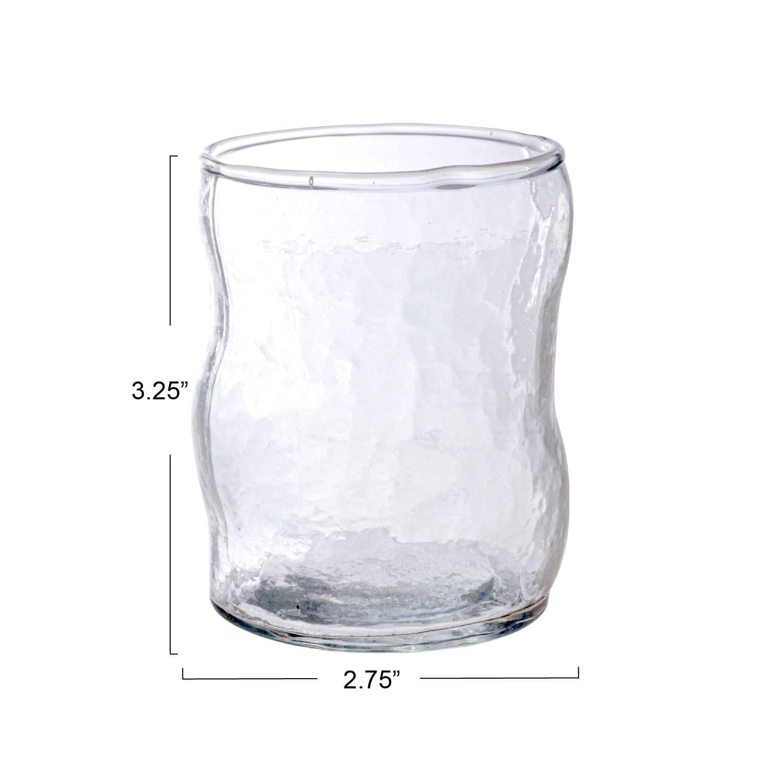 7oz. Clear Organic-Shaped Reclaimed Glass Drinking Glasses, 12ct.