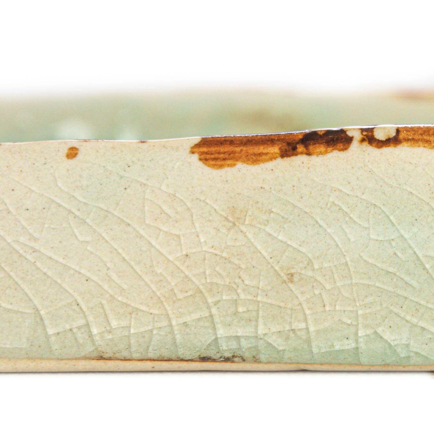 Hello Honey&#xAE; 11&#x22; Square Aqua Reactive Crackle Glaze Stoneware Serving Trays, 6ct.