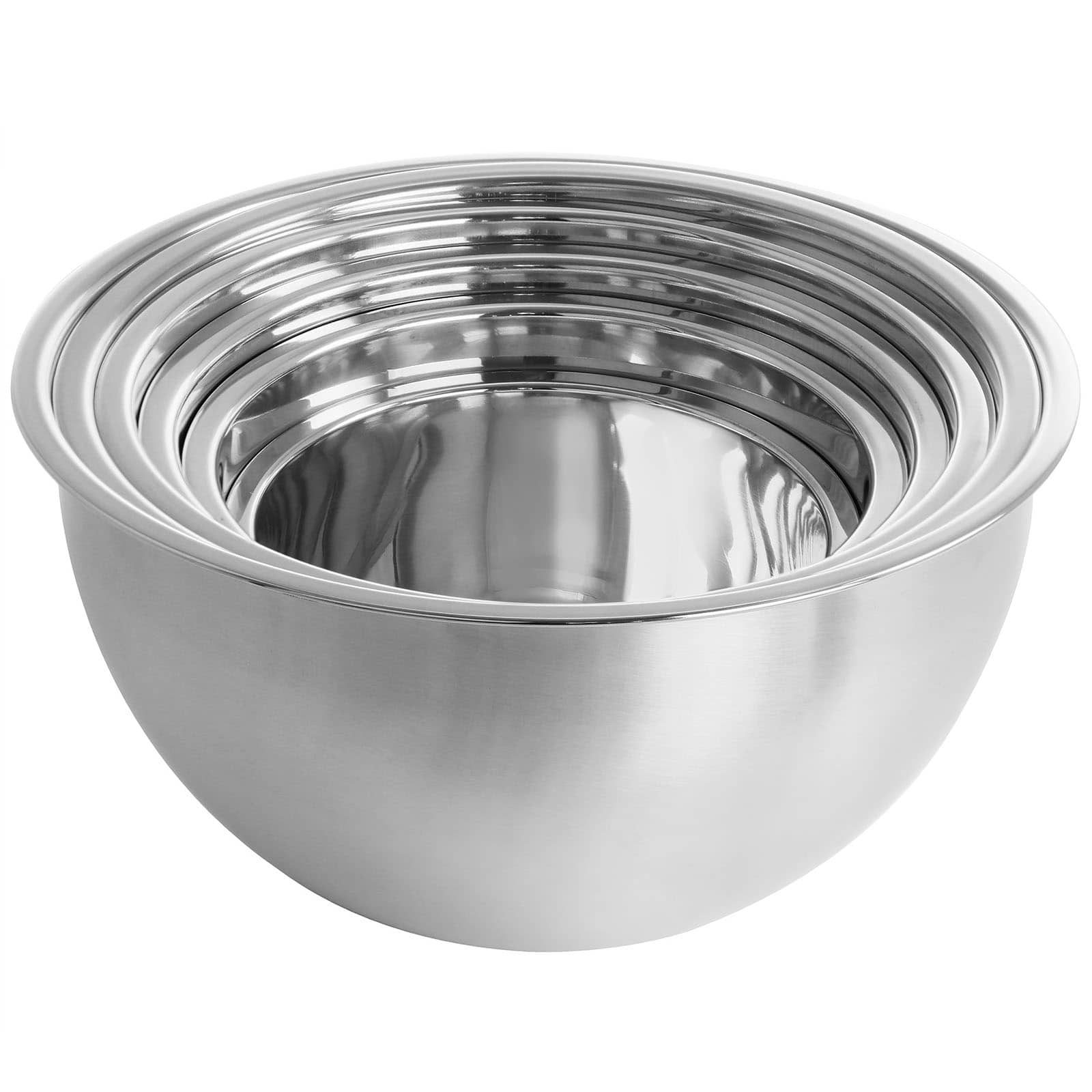 MegaChef 14 Piece Stainless Steel Measuring Cup &#x26; Spoon Set with Mixing Bowls