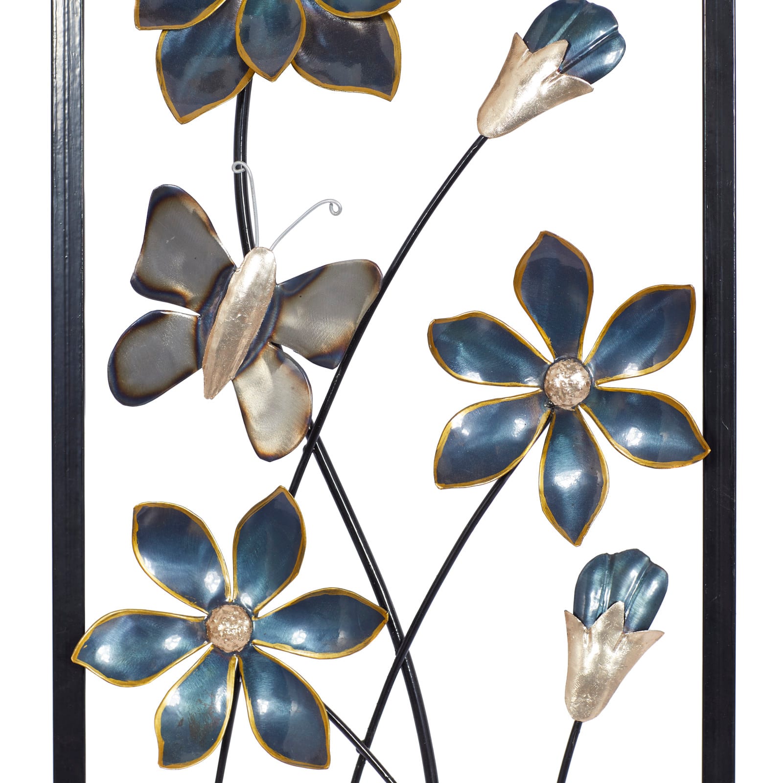 28" Black Metal Traditional Floral Wall Décor Set
