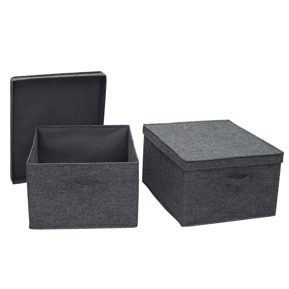 Household Essentials Fabric Storage Bin with Lid, 2ct.