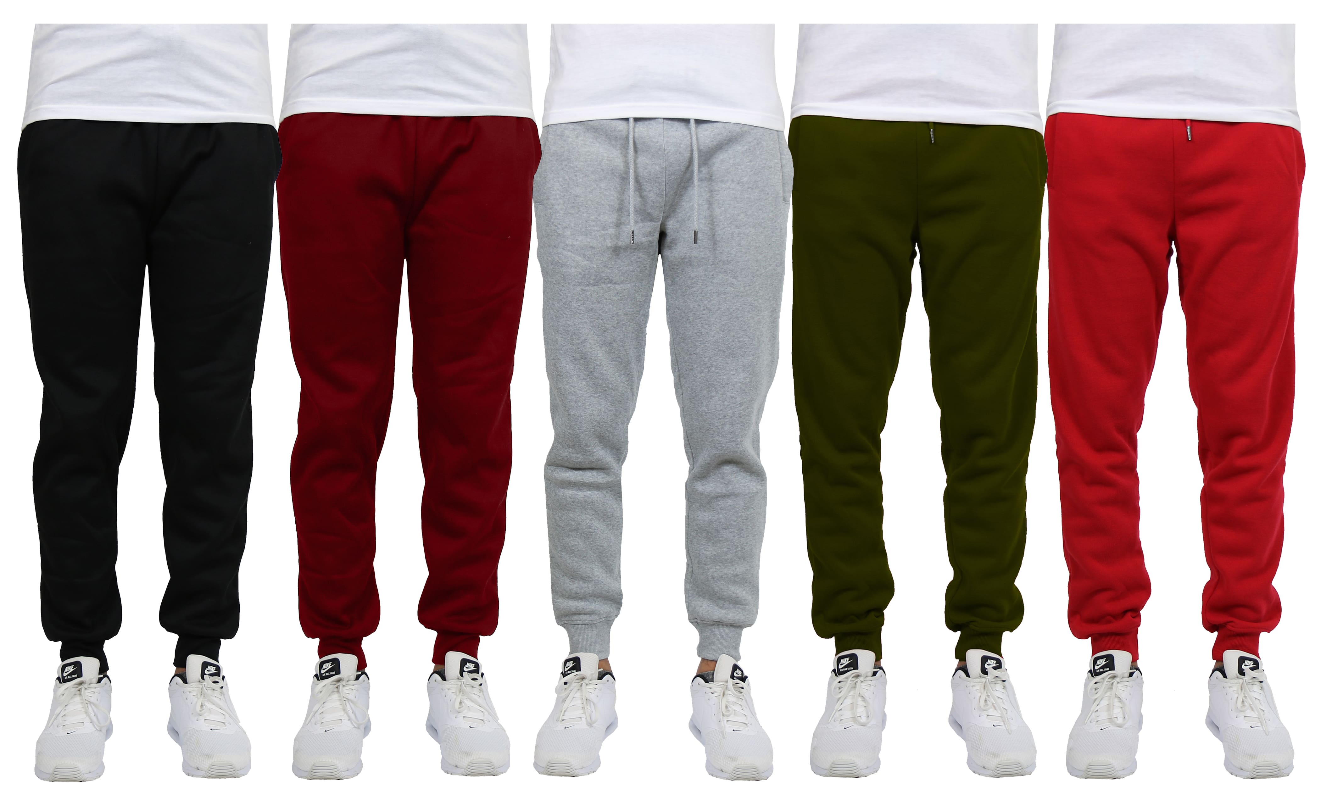Galaxy by Harvic Fleece-Lined Men&#x27;s Jogger Sweatpants 5 Pack