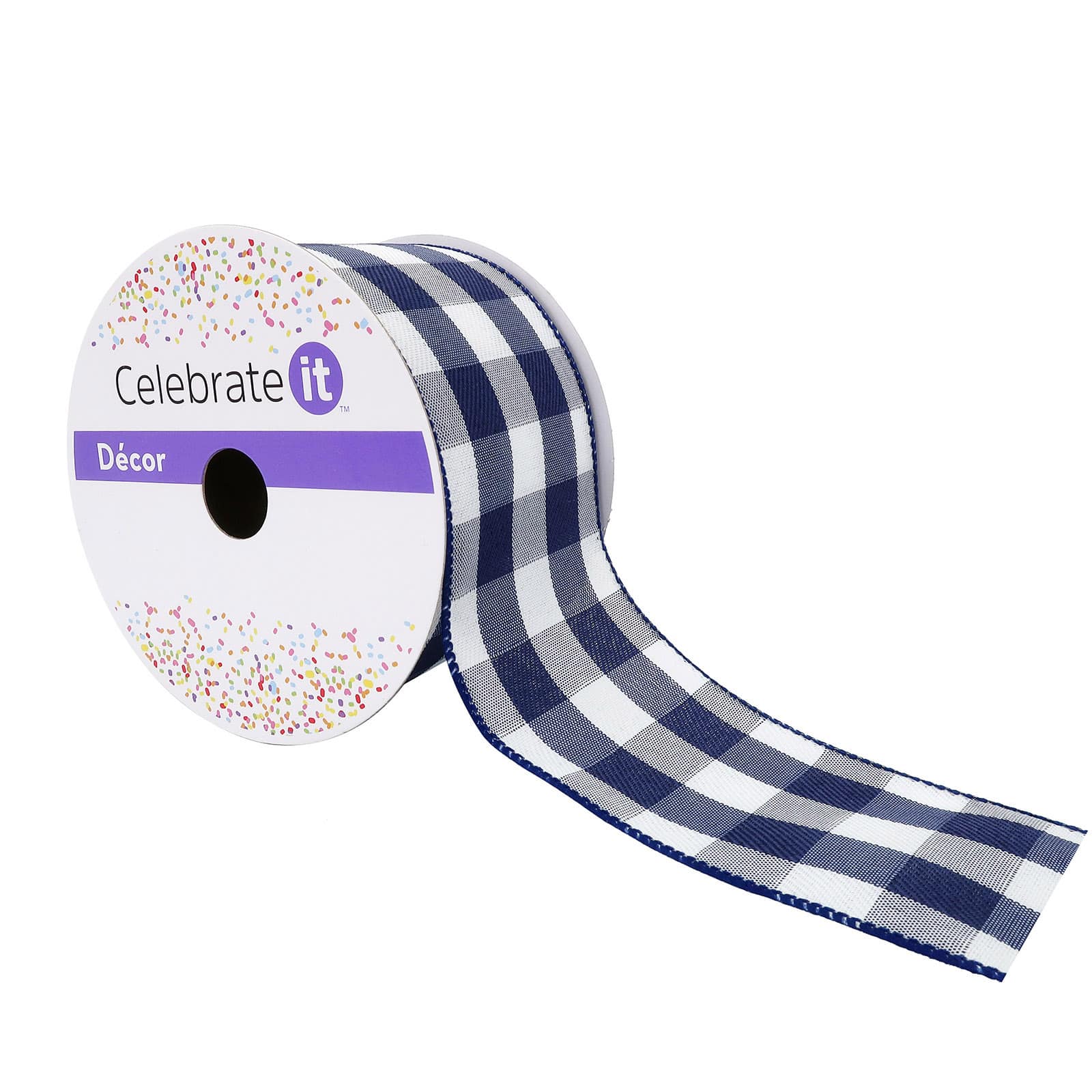 12 Pack: 2.5" x 8.3yd. Wired Gingham Ribbon by Celebrate It™