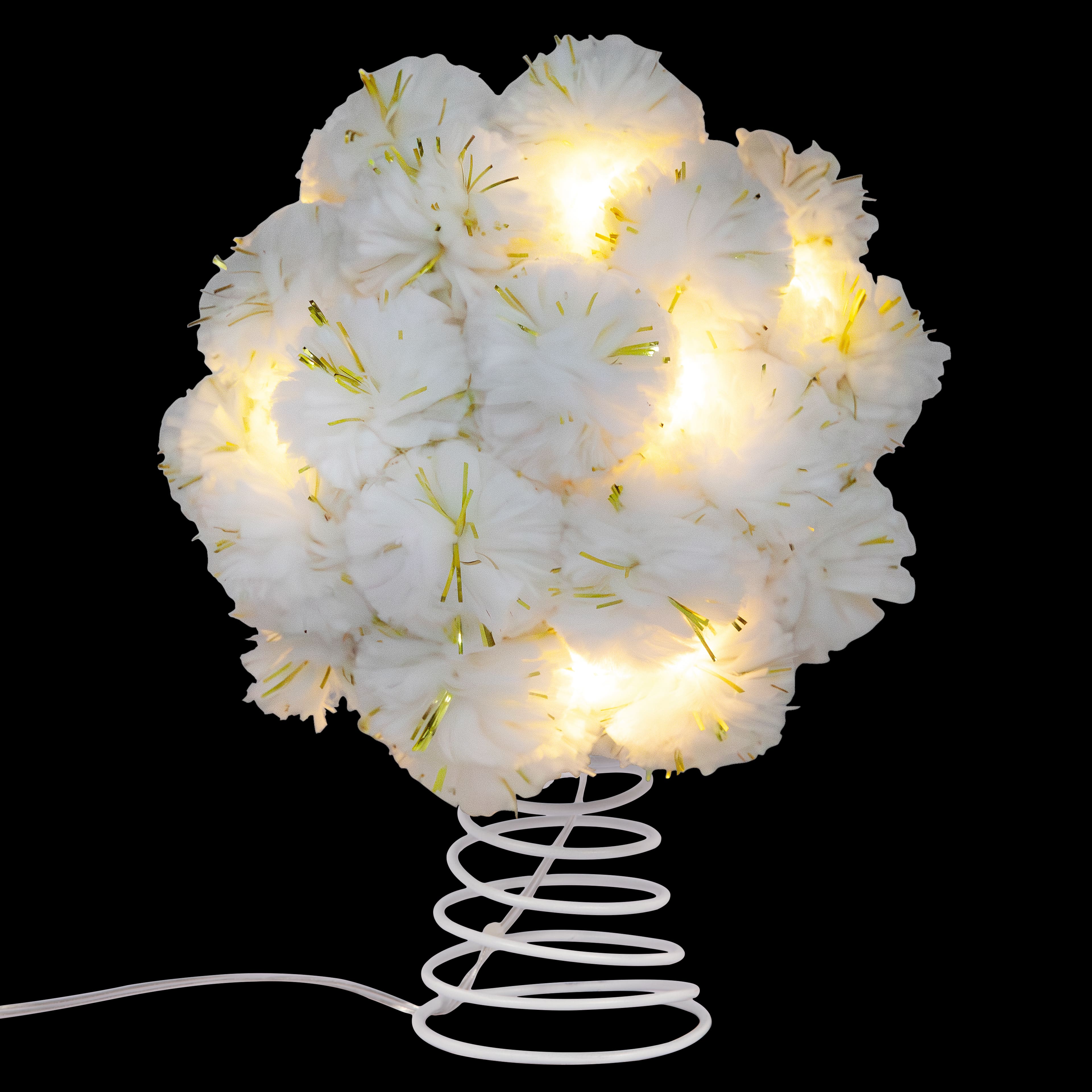 15ct. Warm White LED Cream Pom Pom Ball Tree Topper by Ashland&#xAE;