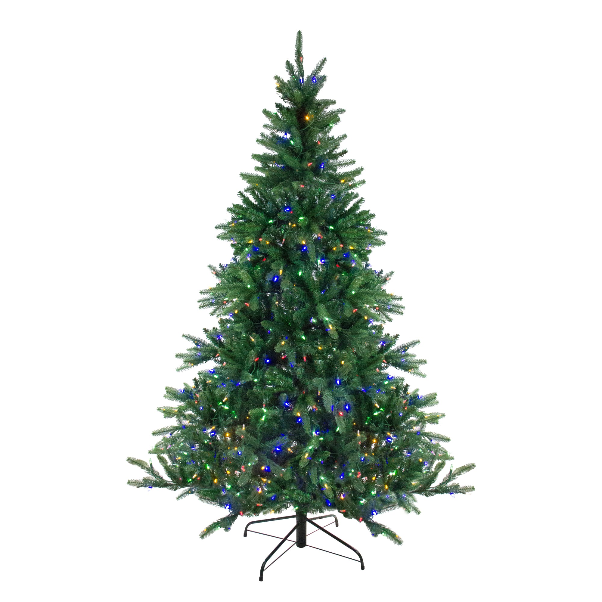 9ft. Pre-Lit Medium Noble Fir Artificial Christmas Tree, Multicolor LED Lights with Instant Connect Technology