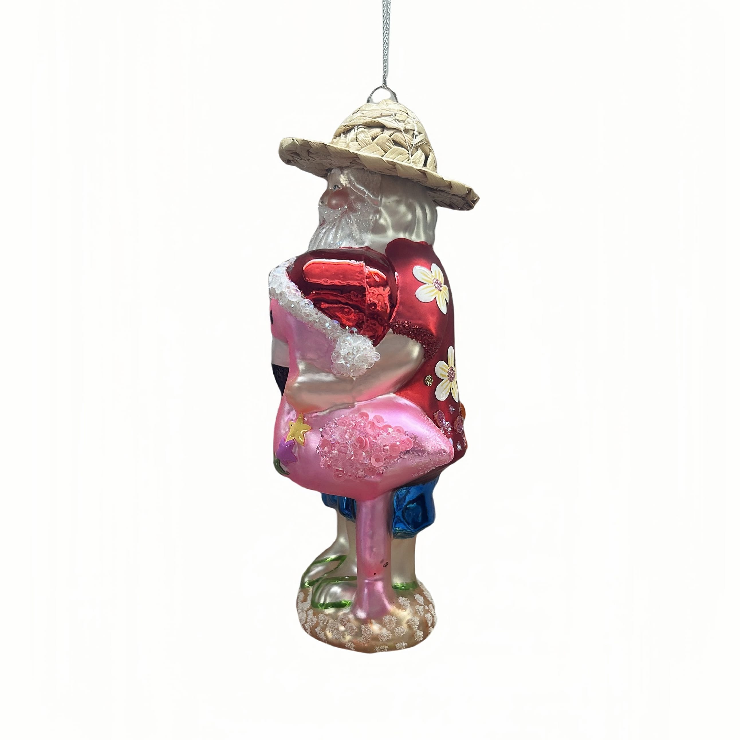 5.5&#x22; Summer Santa Glass Ornament by Ashland&#xAE;