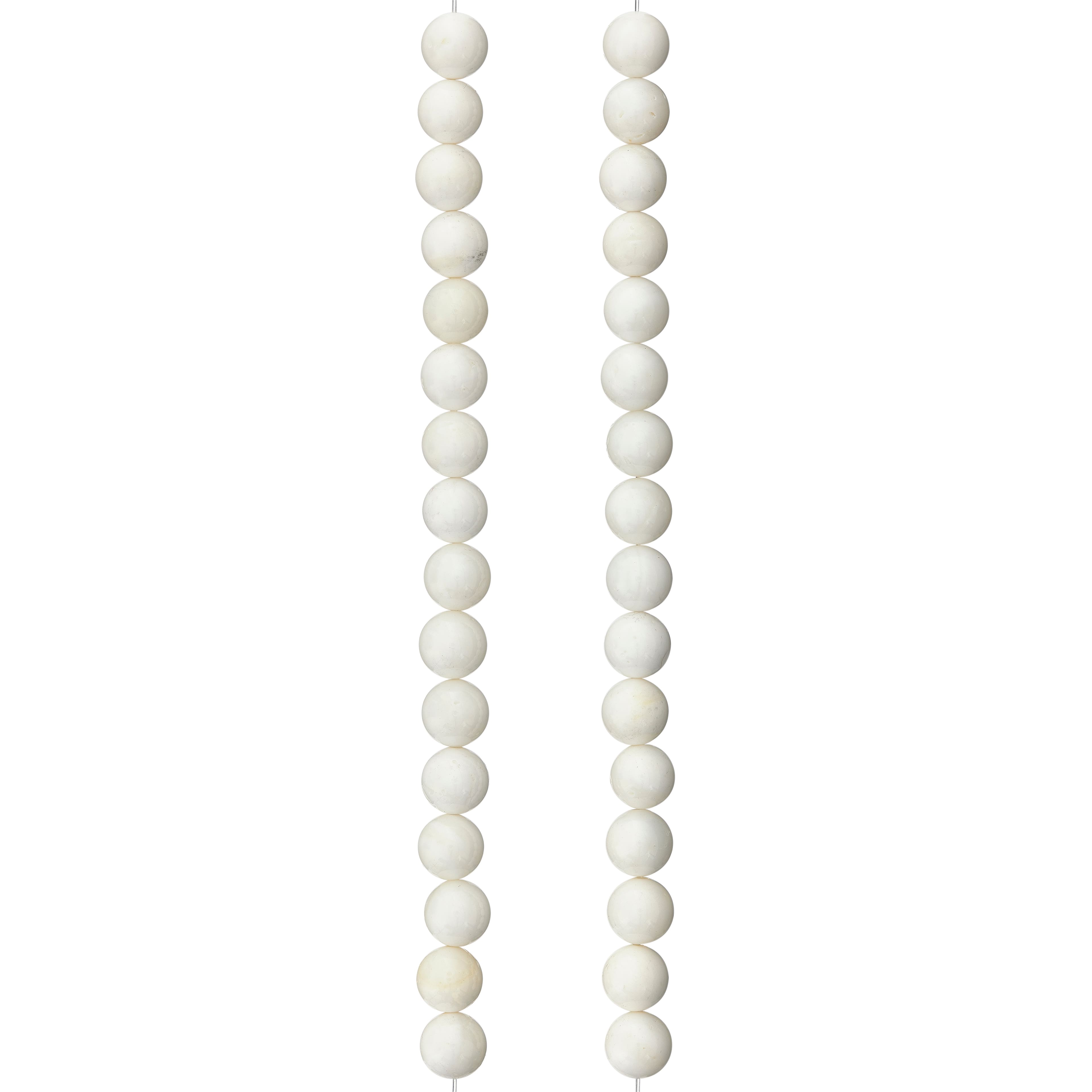 12 Pack: White Shell Round Beads, 8mm by Bead Landing™