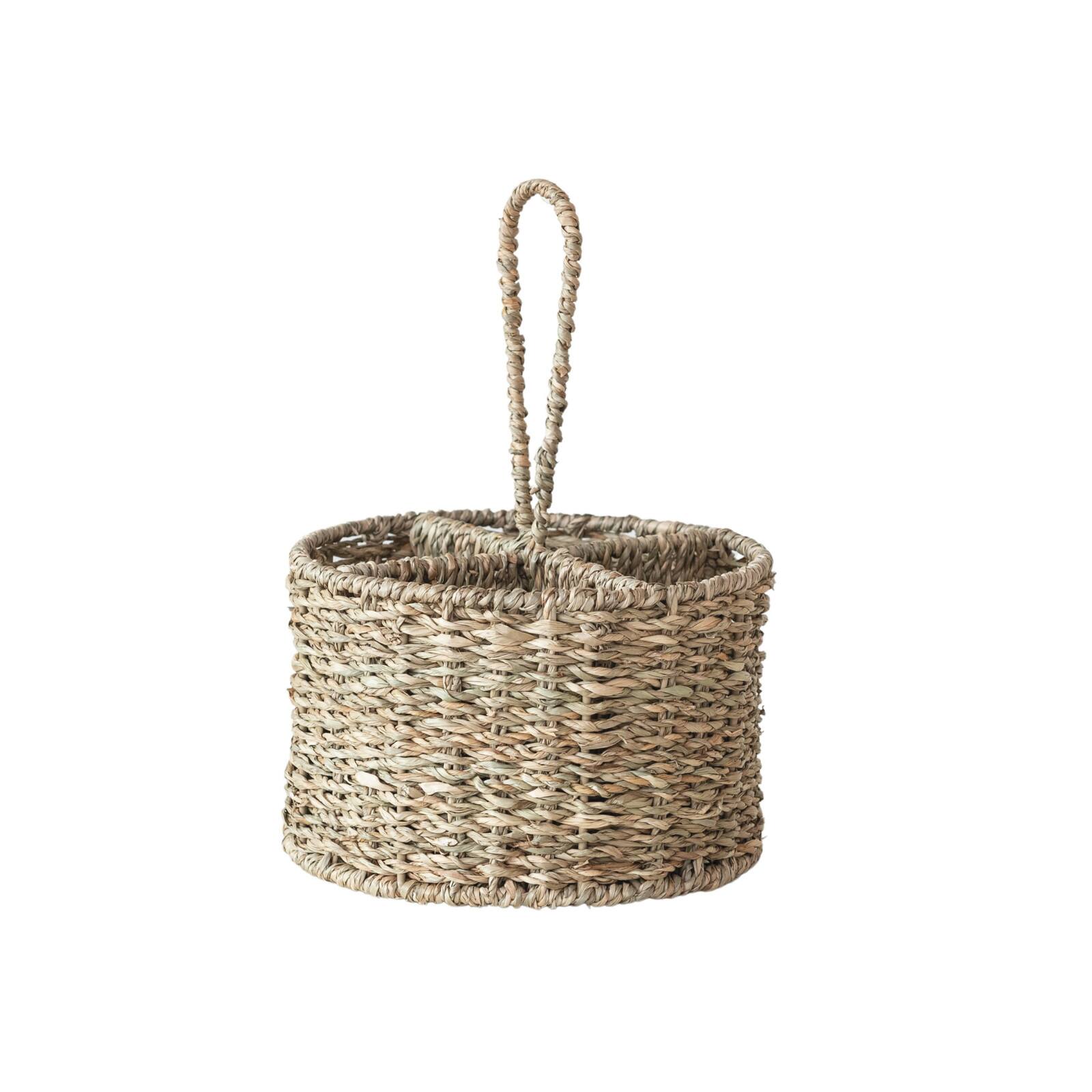 Hello Honey® 11.5" Natural Round Seagrass 4-Section Caddy