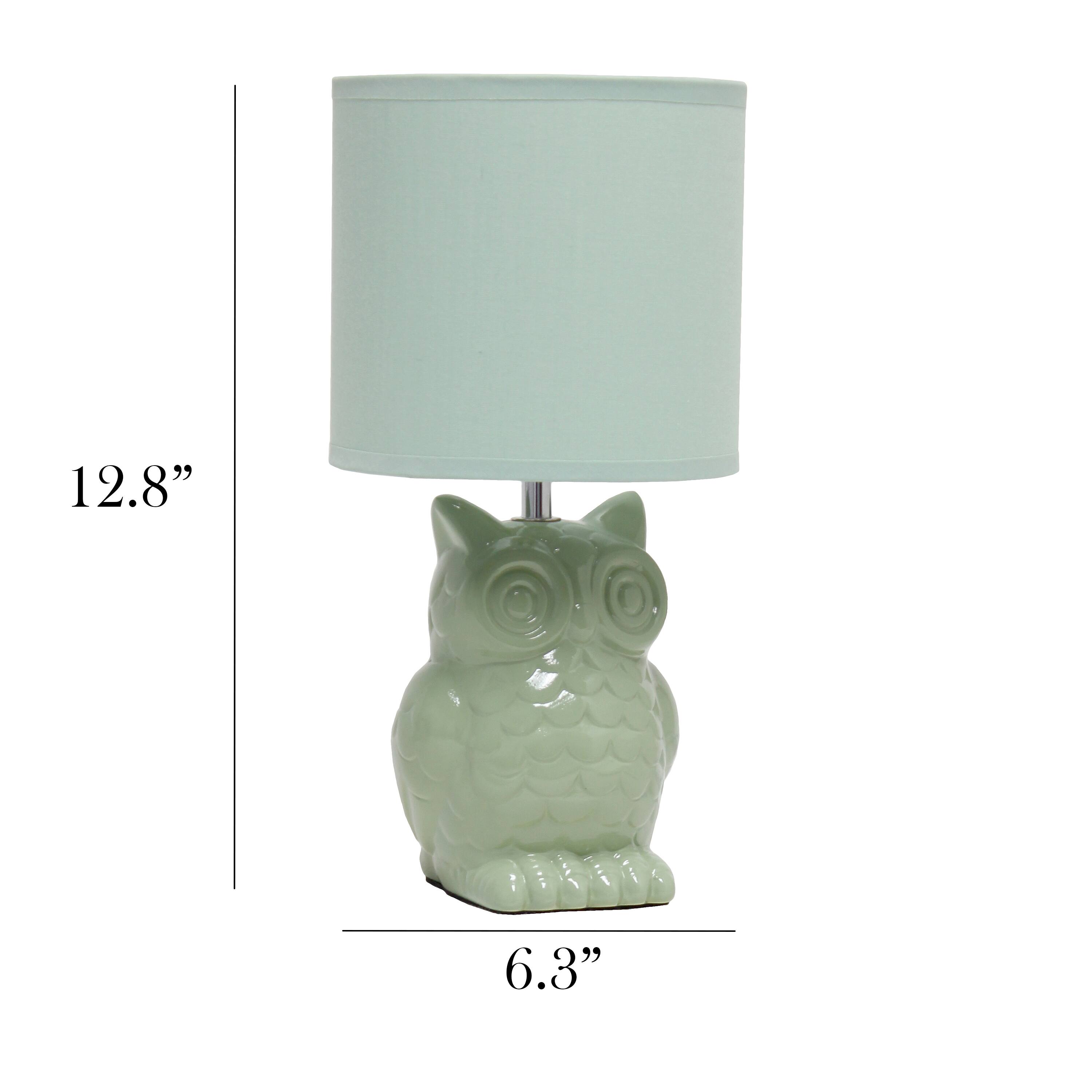 Simple Designs 13&#x22; Ceramic Owl Table Lamp