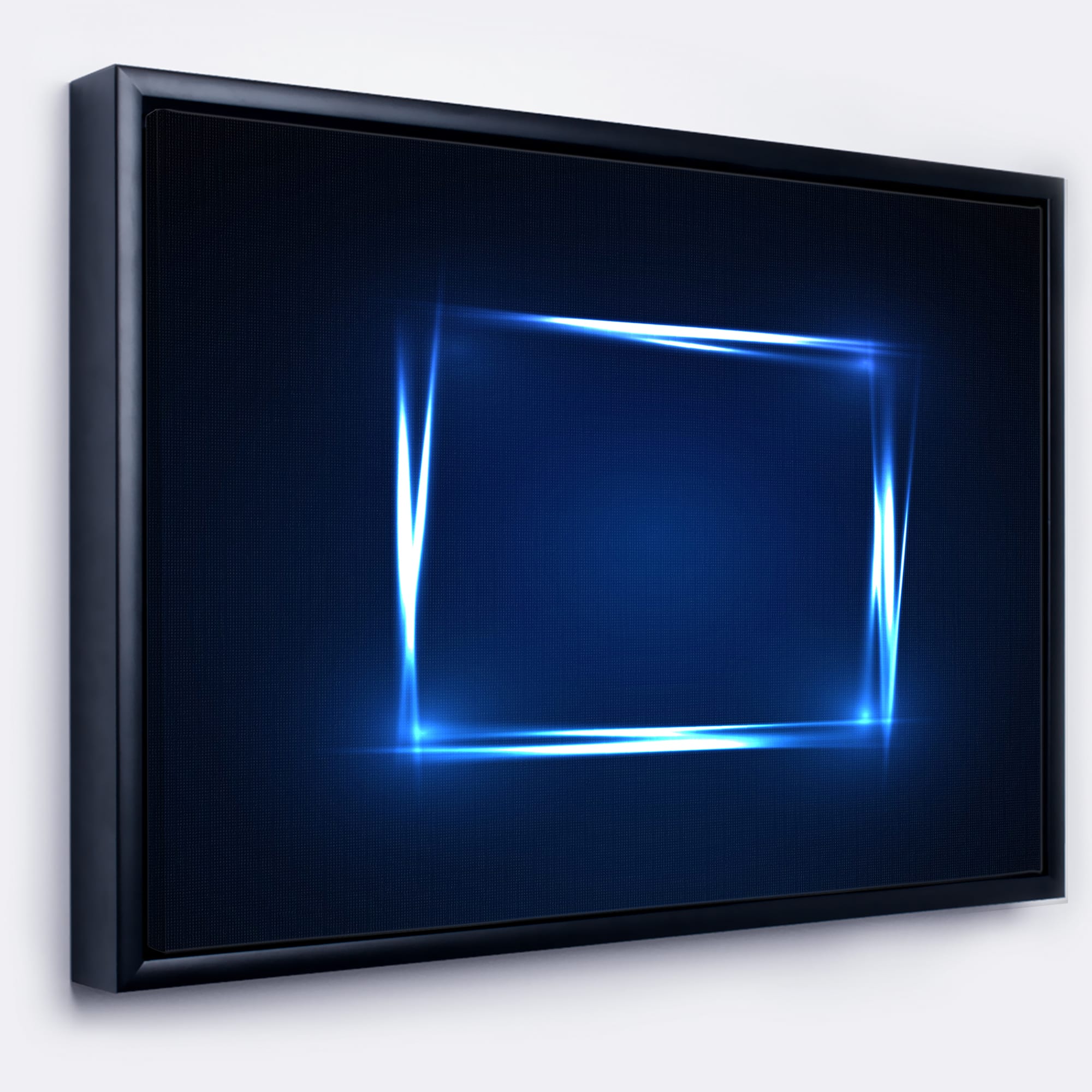 Designart - Neon Shape Blue - Abstract Canvas art print in Black Frame | 40" x 30" | Michaels&reg;