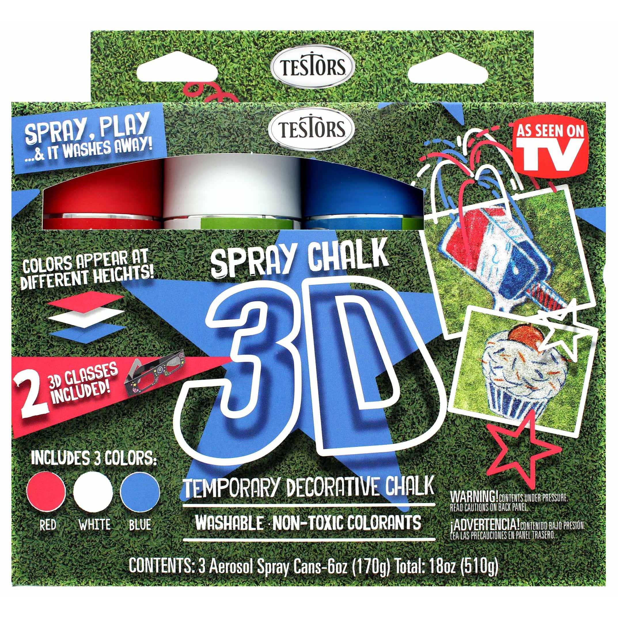 Patriotic Spray Chalk Kit: Red, White, Blue, 3-Pk., 12-oz. ea.