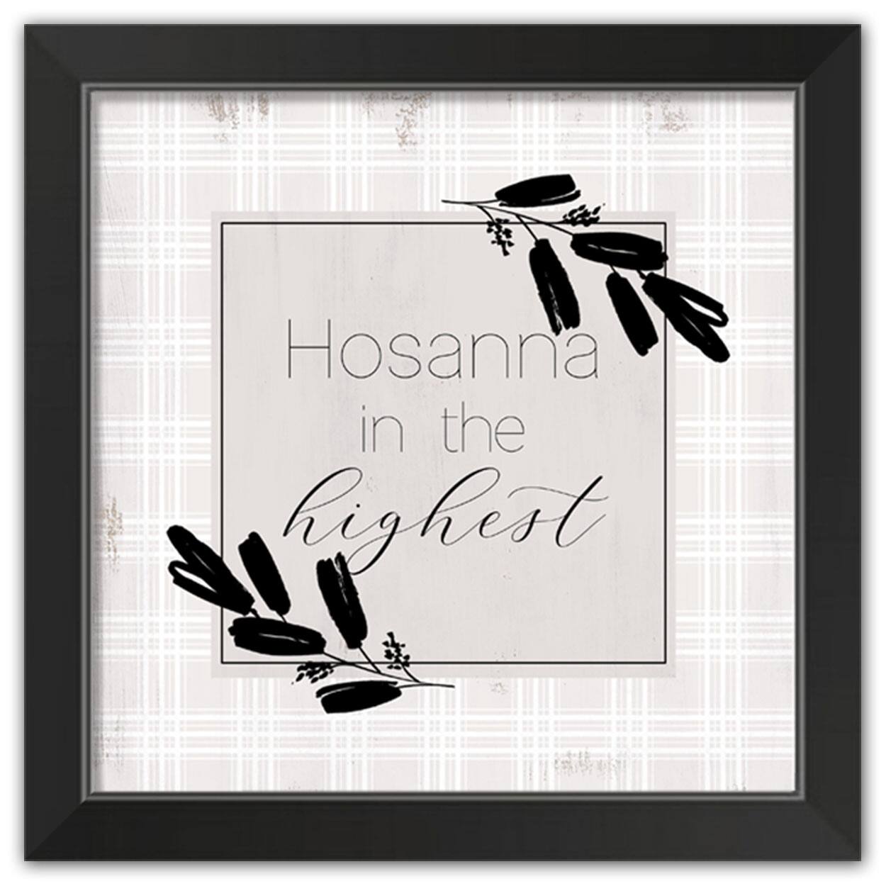 Hosanna Highest Gingham 2 16" x 16" Black Framed Print Under Plexiglass