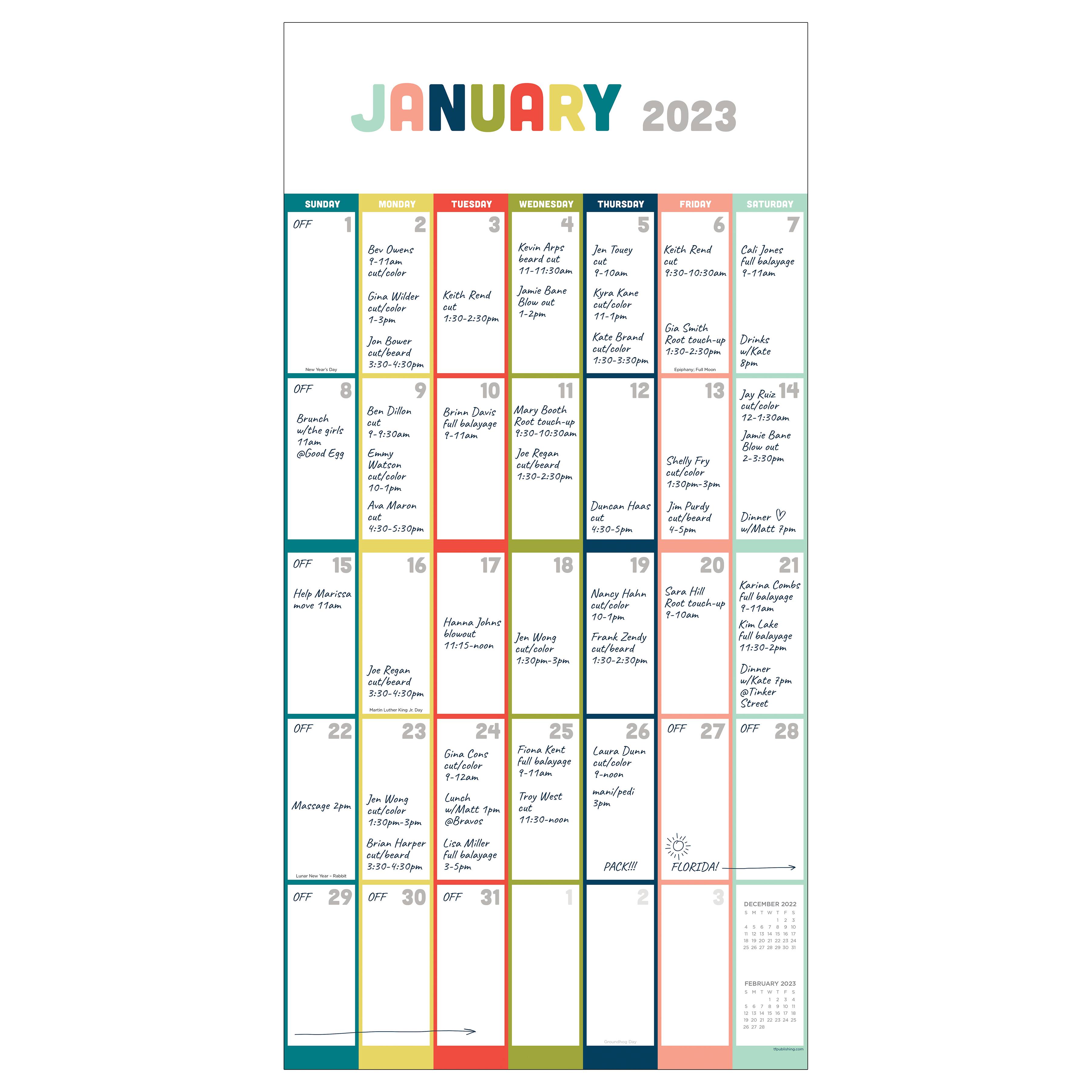 2023 rainbow blocks big grid wall calendar michaels