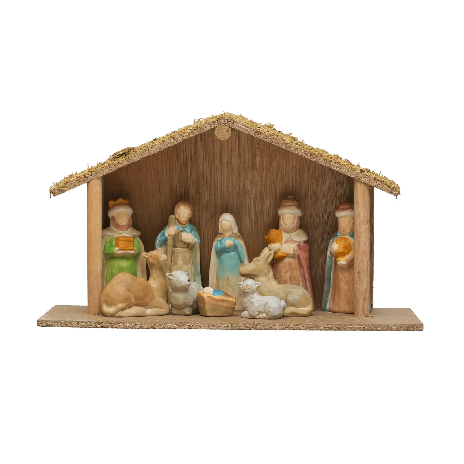 Hello Honey® Multicolor Wood Crèche with Nativity Scene
